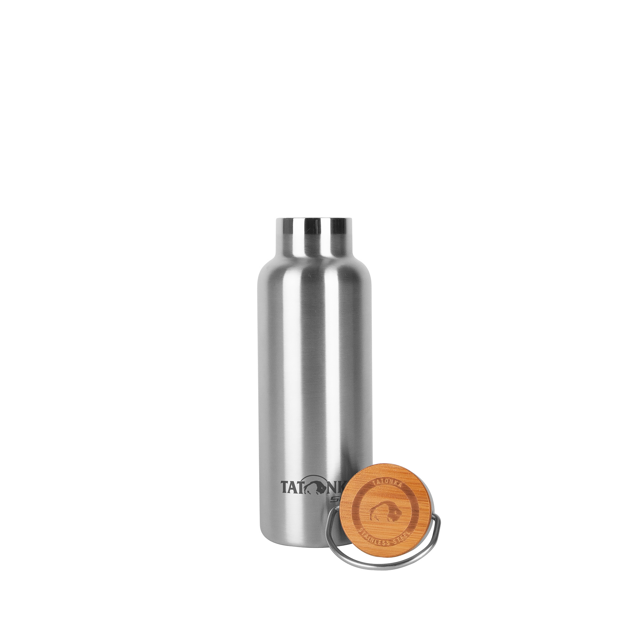 Tatonka Hot + Cold Stuff Bamboo Lid 500 Trinkflaschen - Ansicht seitlich-hinten Flasche, Tatonka Hot + Cold Stuff Bamboo Lid 500 Trinkflaschen - Ansicht seitlich-hinten