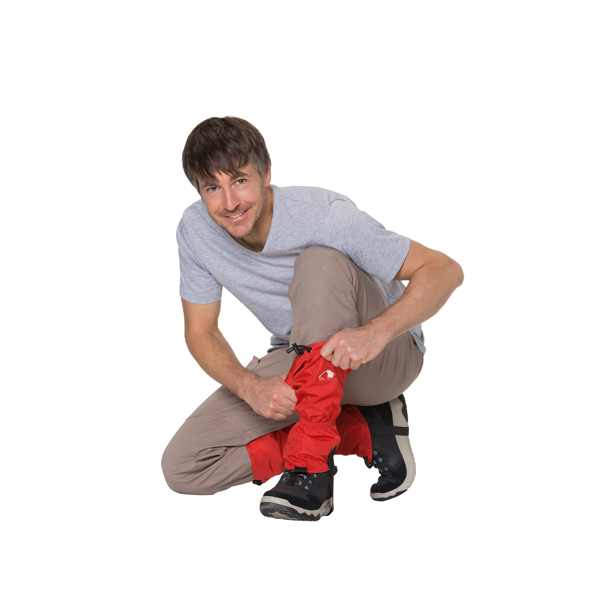 Tatonka Gaiter 420 HD red rot Gamaschen - Detailansicht Schuh, Hosen, Erwachsener, Mann, Person, Tatonka Gaiter 420 HD red rot Gamaschen - Detailansicht