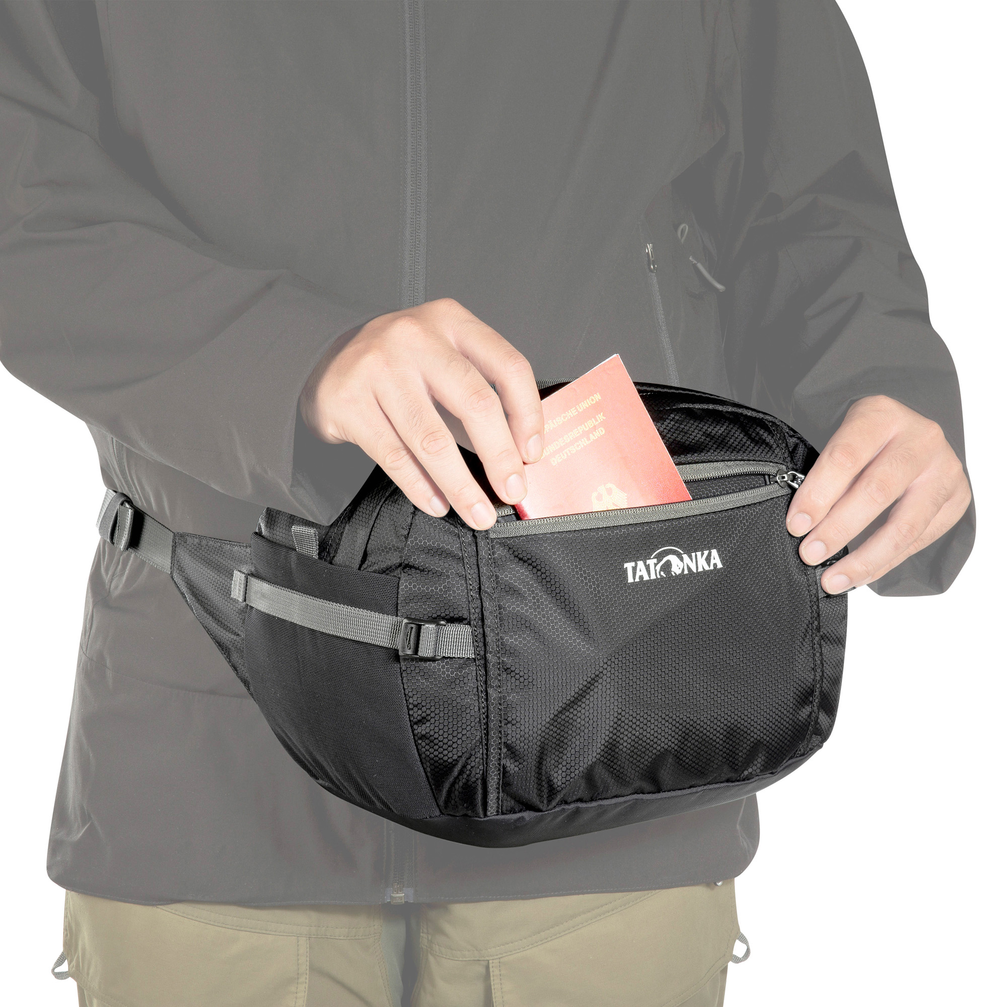 Bekleidung, Mantel, Zubehör, Tasche, Handtasche, Tatonka Hip Bag L black schwarz Bauchtaschen - Detailansicht