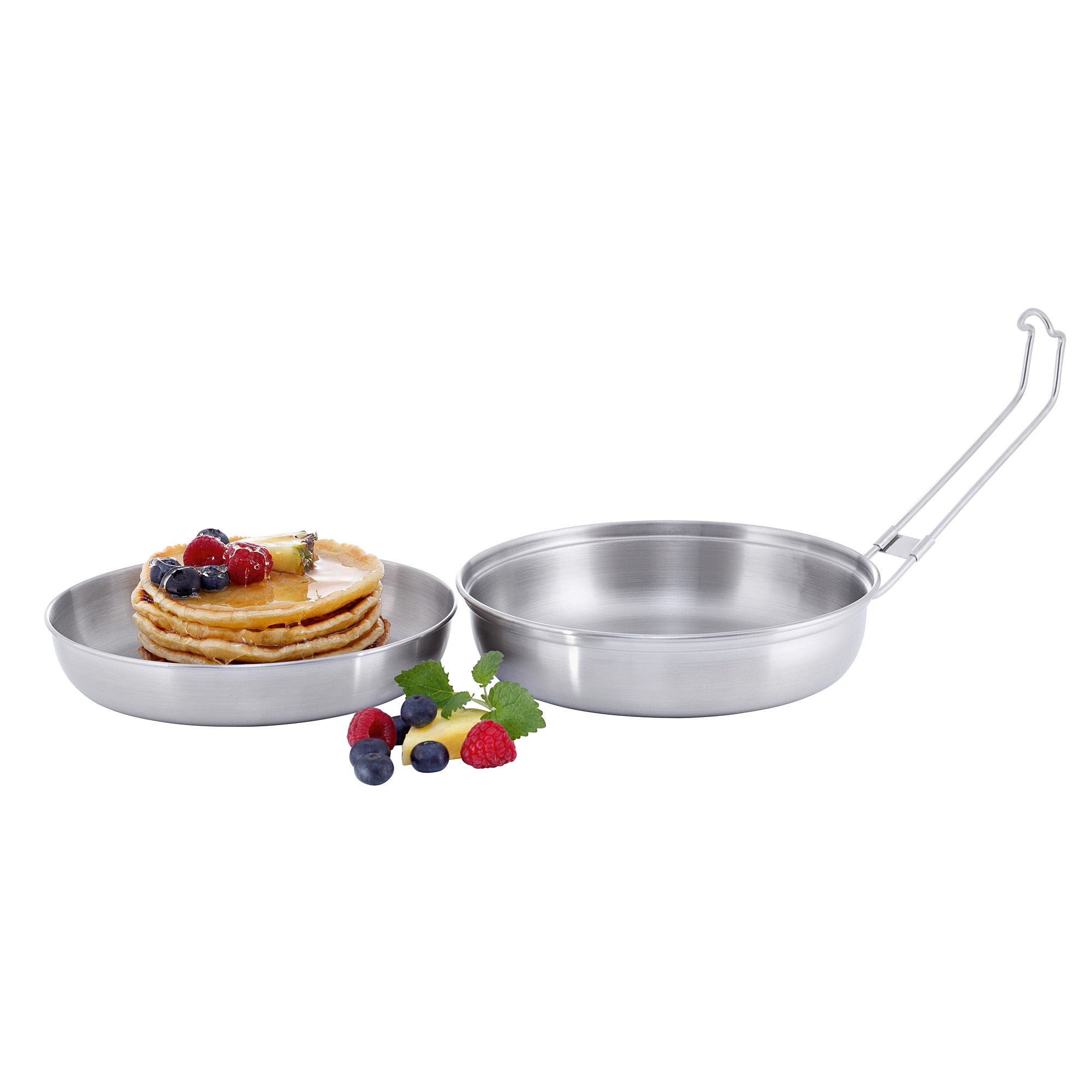 Tatonka Scout Set 1,0 L Kochgeschirr - Ansicht seitlich-vorne Kochtopf, Kochgeschirr, Rauchrohr, Brot, Essen, Tatonka Scout Set 1,0 L Kochgeschirr - Ansicht seitlich-vorne