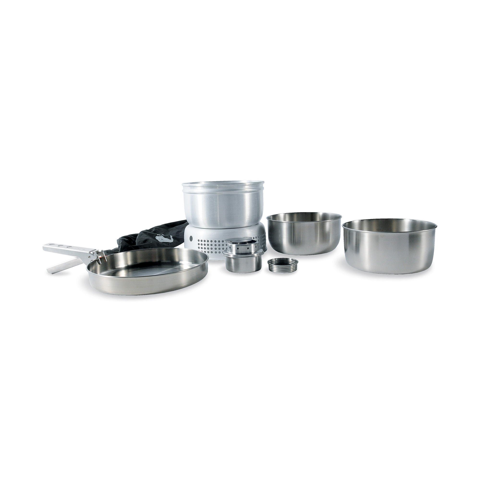 Tatonka Multi Set + A. Burner Kochgeschirr - Ansicht seitlich-hinten Schale, Tasse, Rührschüssel, Tatonka Multi Set + A. Burner Kochgeschirr - Ansicht seitlich-hinten
