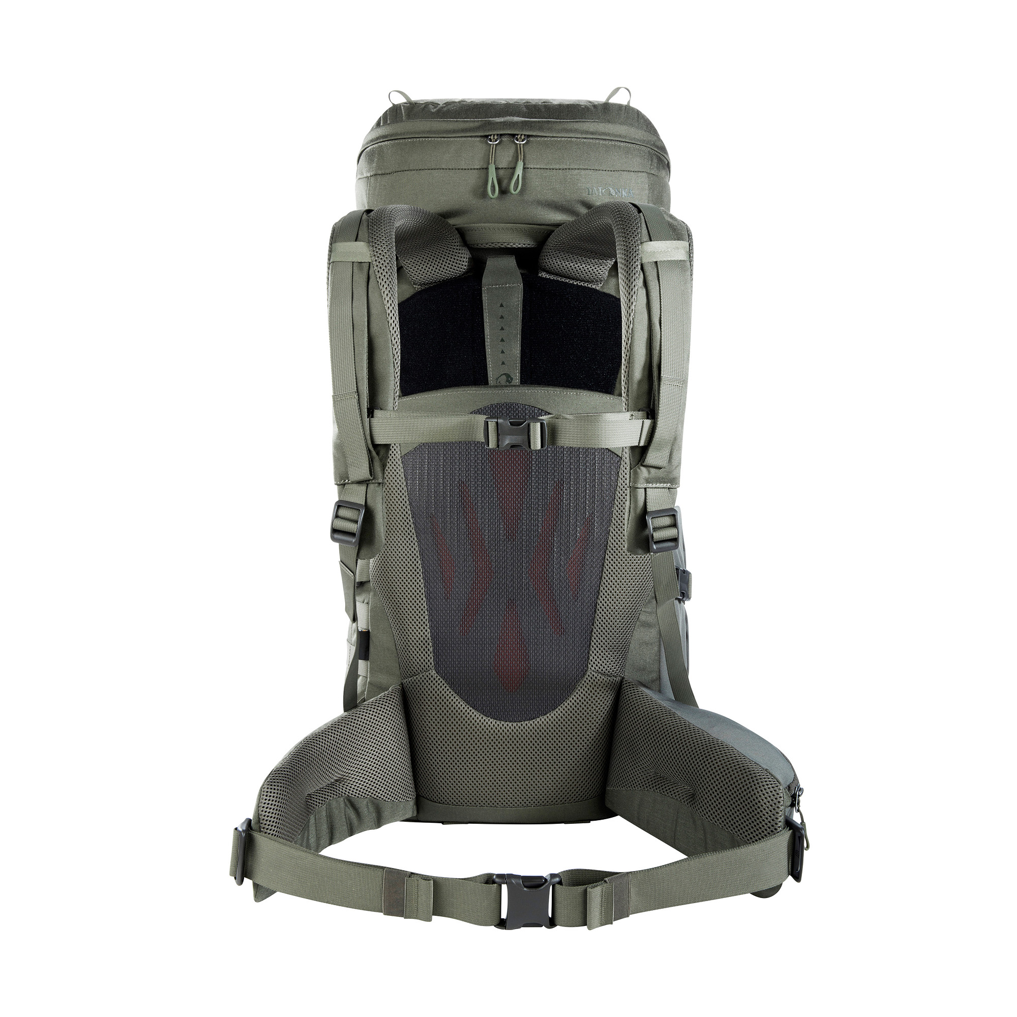 Tasche, Rucksack, Tatonka Pyrox 45+10 BC stone grey olive grau Trekkingrucksäcke - Ansicht frontal-hinten