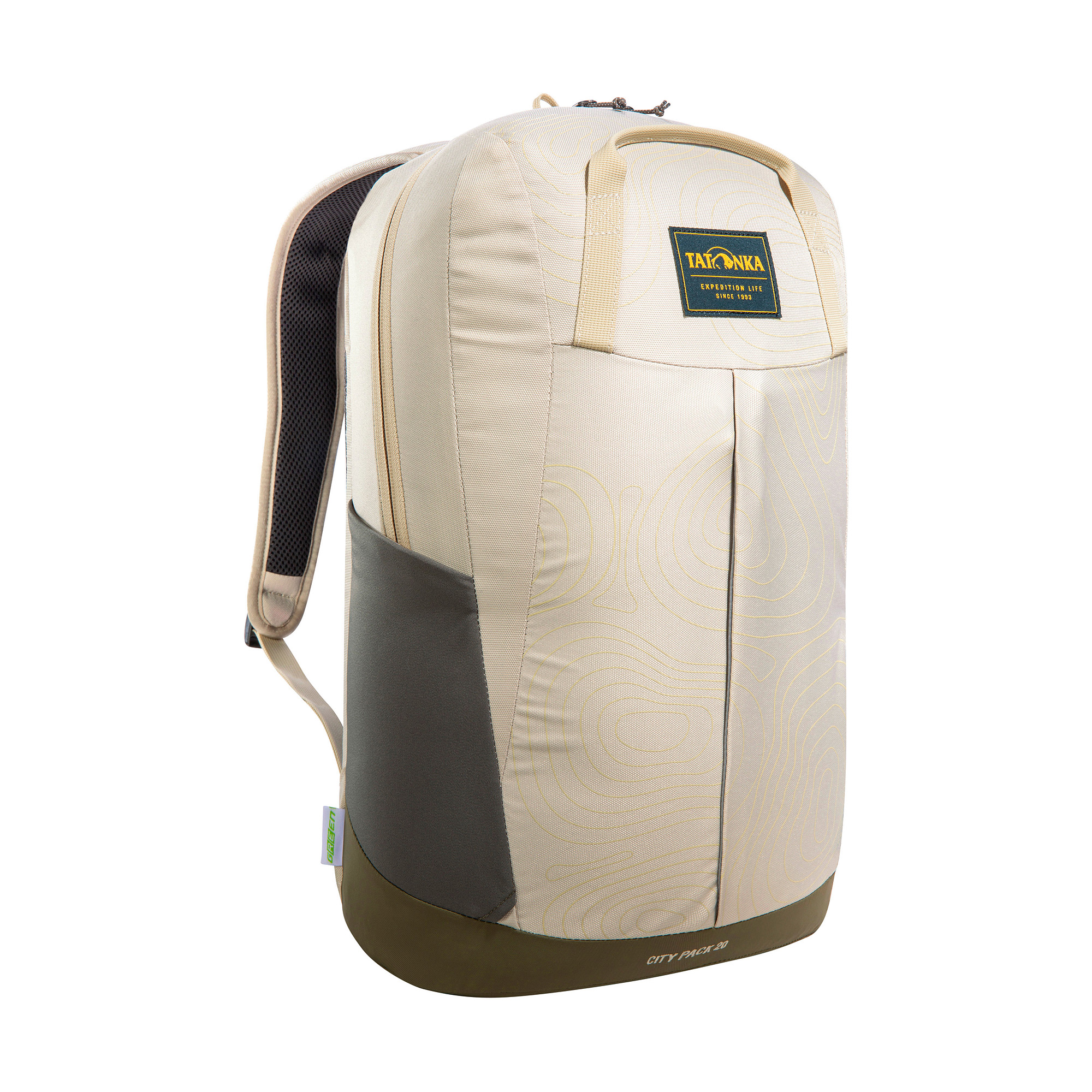 Tatonka City Pack 20 brown rice curve braun Tagesrucksäcke - Ansicht seitlich-vorne Tasche, Rucksack, Tatonka City Pack 20 brown rice curve braun Tagesrucksäcke - Ansicht seitlich-vorne