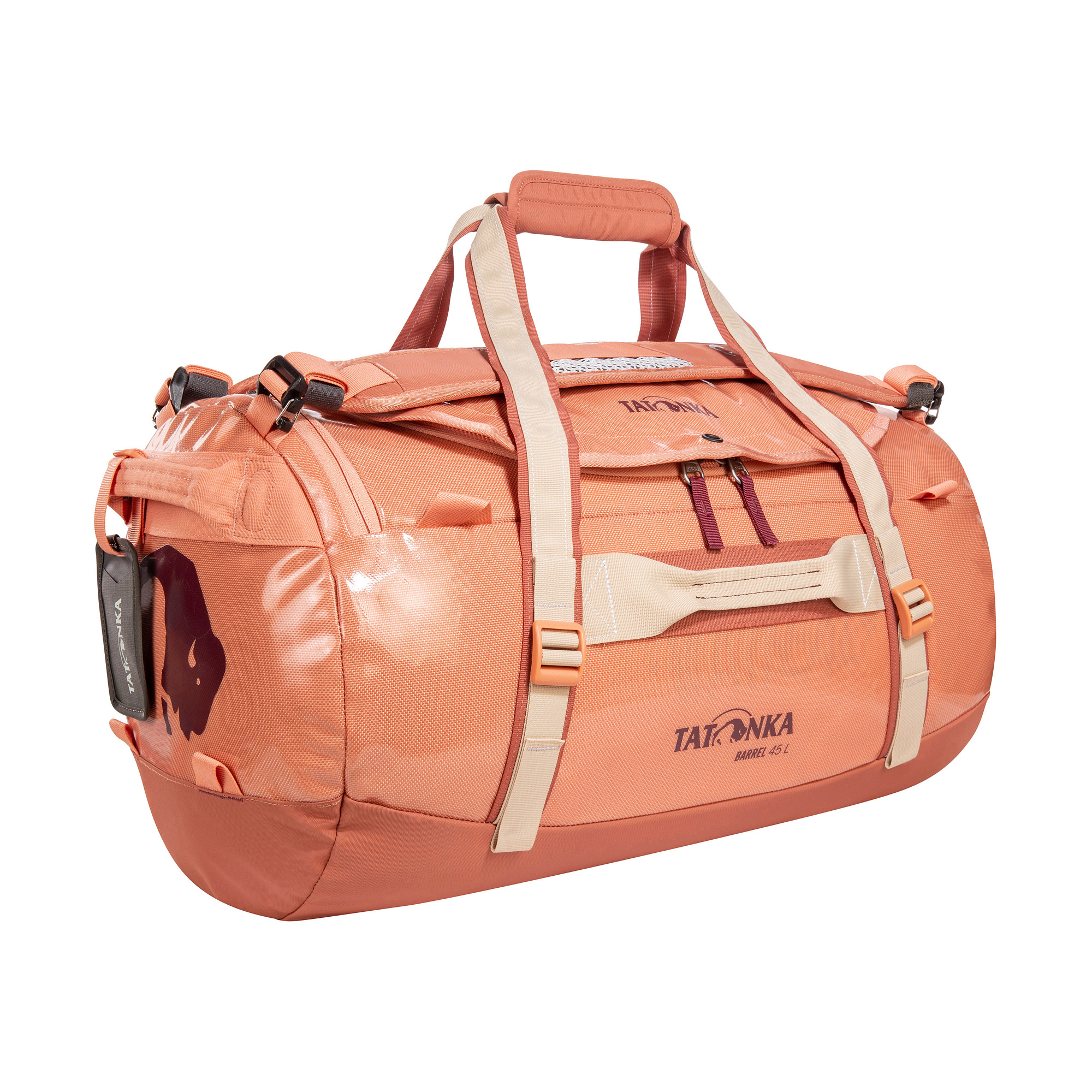 Tatonka Barrel 45 apricot gelb Reisetaschen - Ansicht seitlich-vorne Zubehor, Tasche, Handtasche, Gepäck, Tatonka Barrel 45 apricot gelb Reisetaschen - Ansicht seitlich-vorne