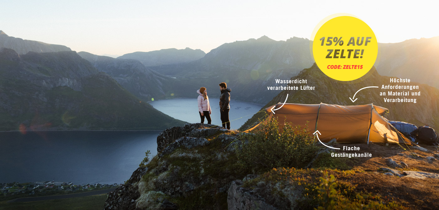 Mit dem Code "ZELTE15" gibt es im Juni 15% Rabatt auf alle Zelte und die passende Zeltunterlage gratis dazu!