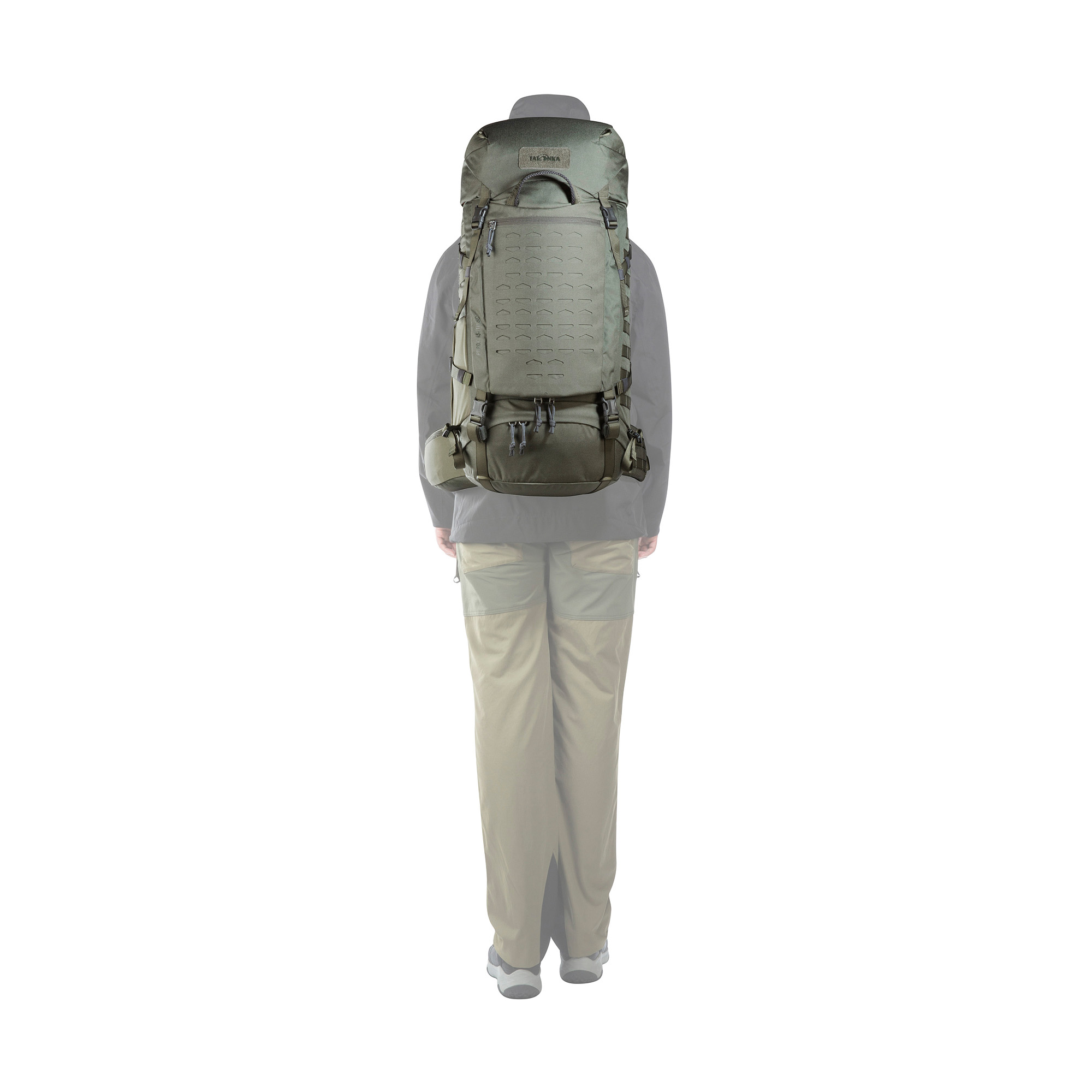 Tatonka Pyrox 45+10 BC stone grey olive grau Trekkingrucksäcke - Detailansicht Tasche, Rucksack, Erwachsener, Mann, Person, Tatonka Pyrox 45+10 BC stone grey olive grau Trekkingrucksäcke - Detailansicht