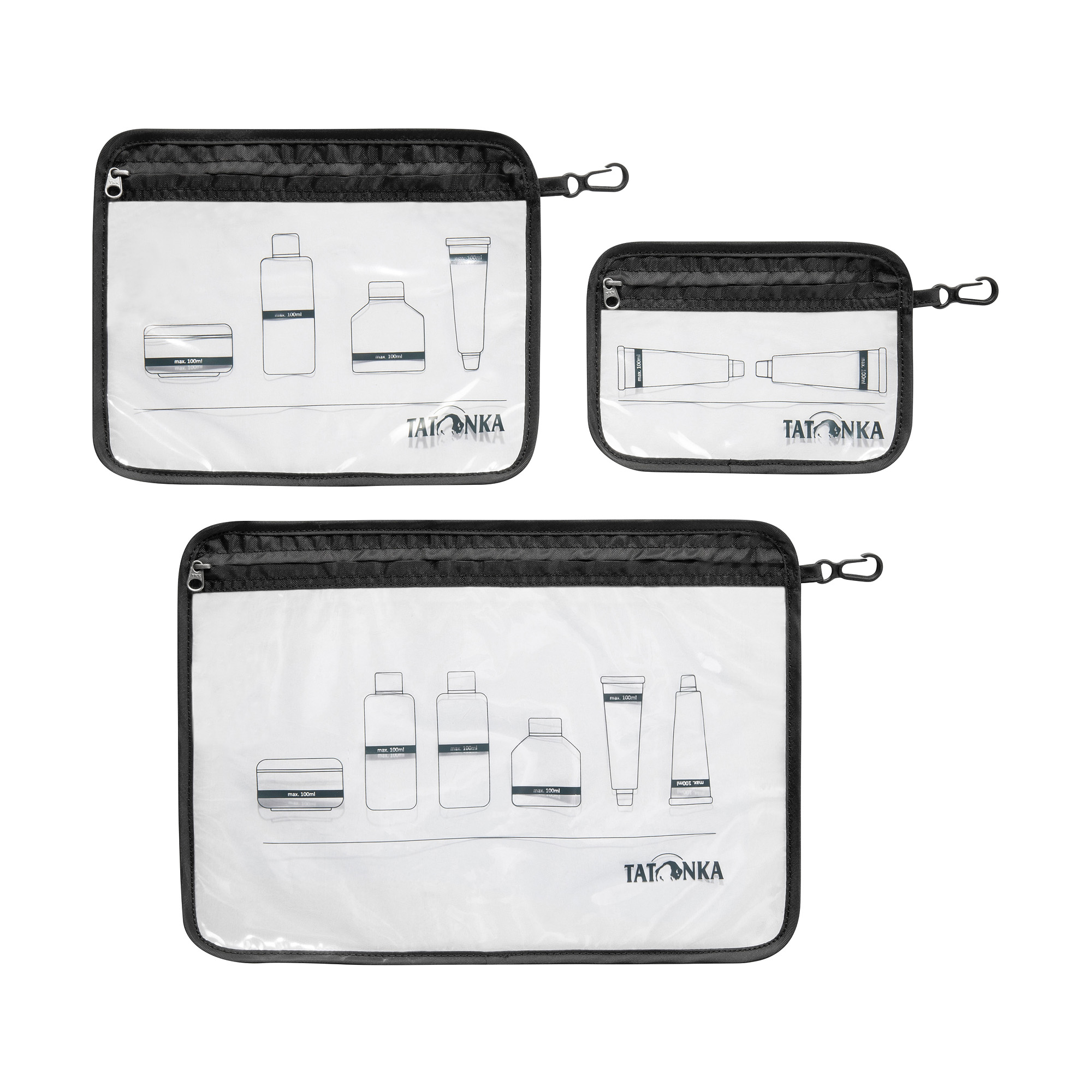Tatonka Zip Flight Bag Set black schwarz Kulturbeutel - Ansicht seitlich-vorne Zubehor, Tatonka Zip Flight Bag Set black schwarz Kulturbeutel - Ansicht seitlich-vorne