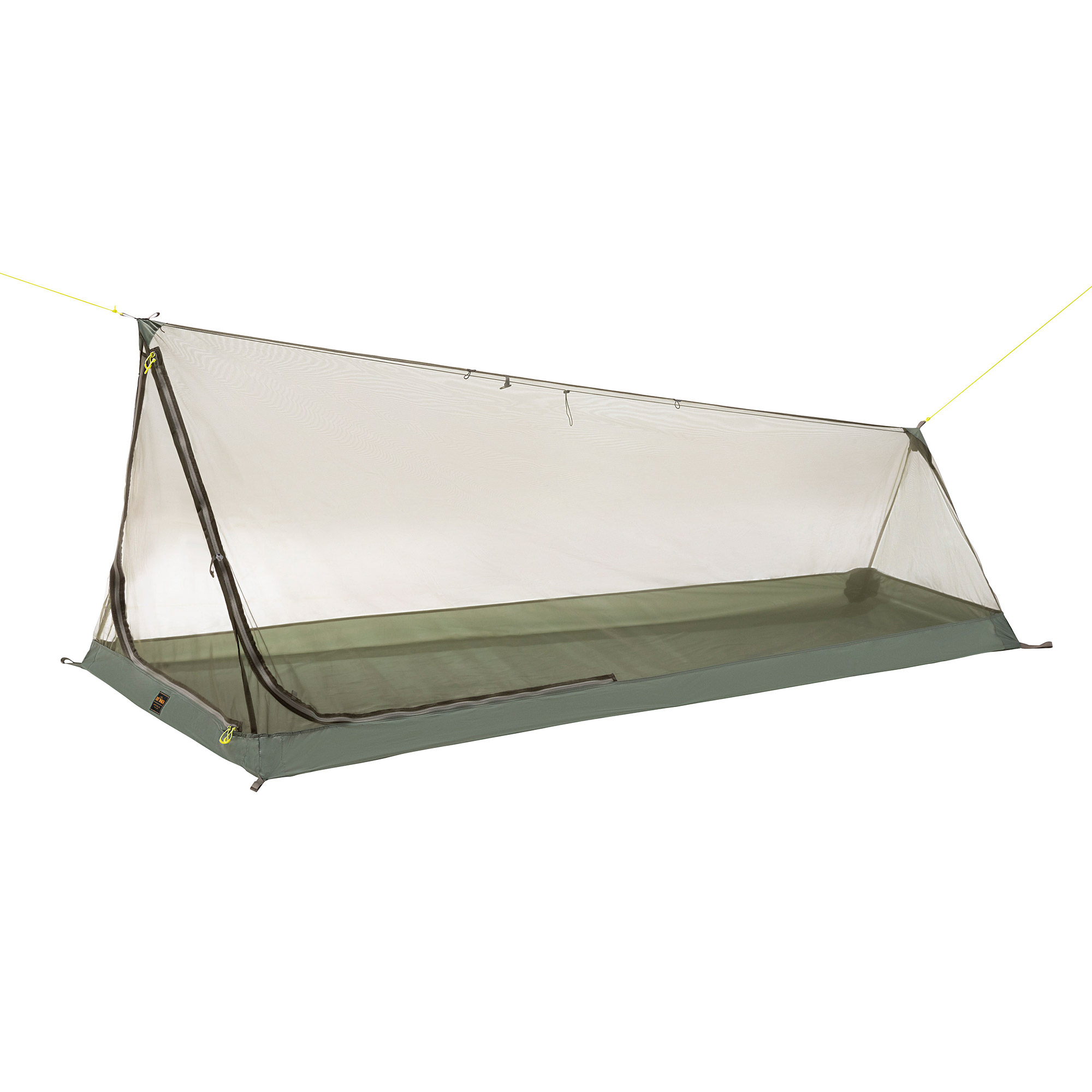 Zeltbahn, Tarpschale, Campingzeltboden, Meshnetz, Aufbauzelt, Campingzelt, Kuppelzelt, Zeltboden, Präzise Mesh, Grün, Moskitonetz, Moskitonetz, Mobiliar, Tatonka Single Mesh Tent olive grün 1-Personen-Zelte - Ansicht seitlich-vorne