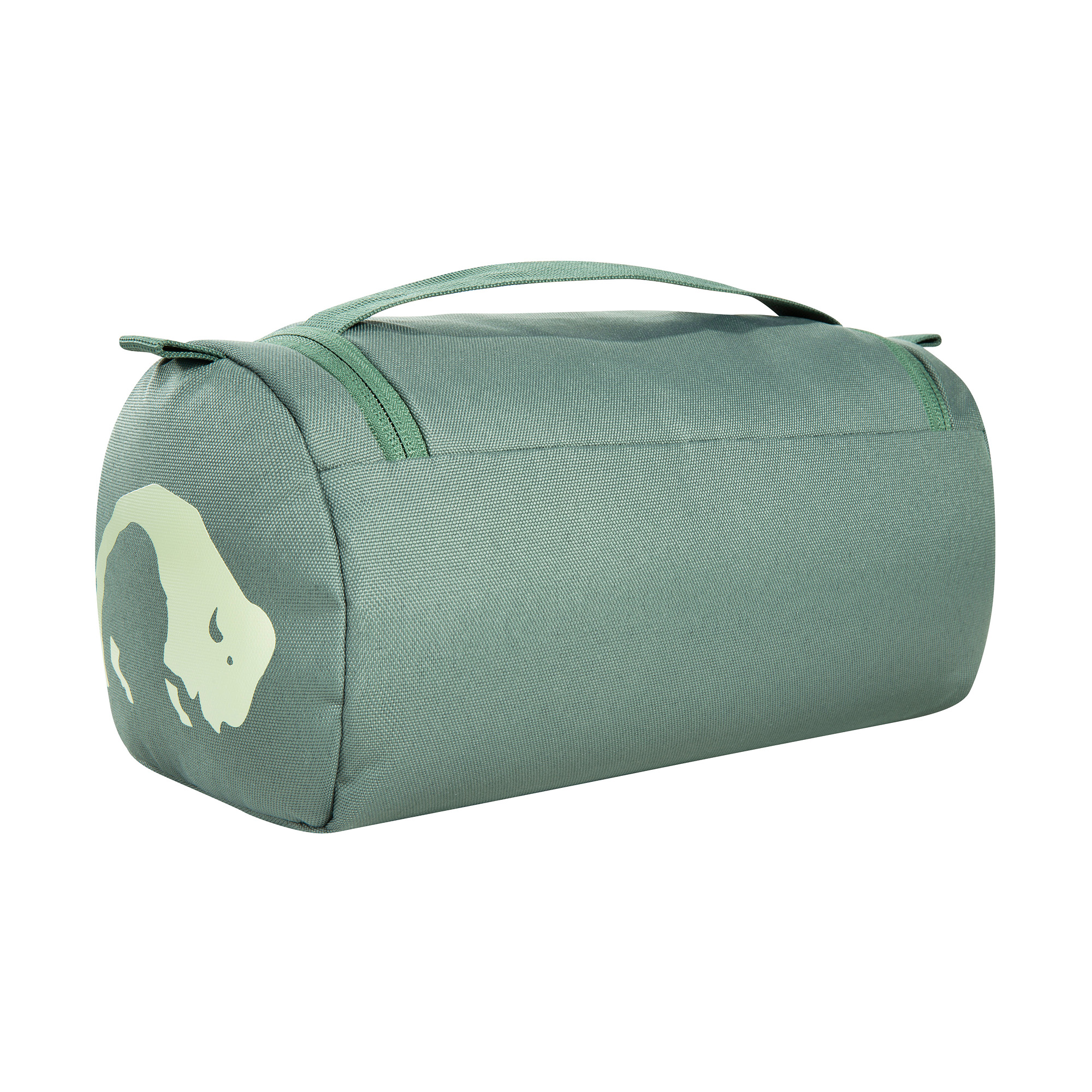 Zubehor, Tasche, Handtasche, Tatonka Care Barrel sage green grün Kulturbeutel - Ansicht seitlich-hinten