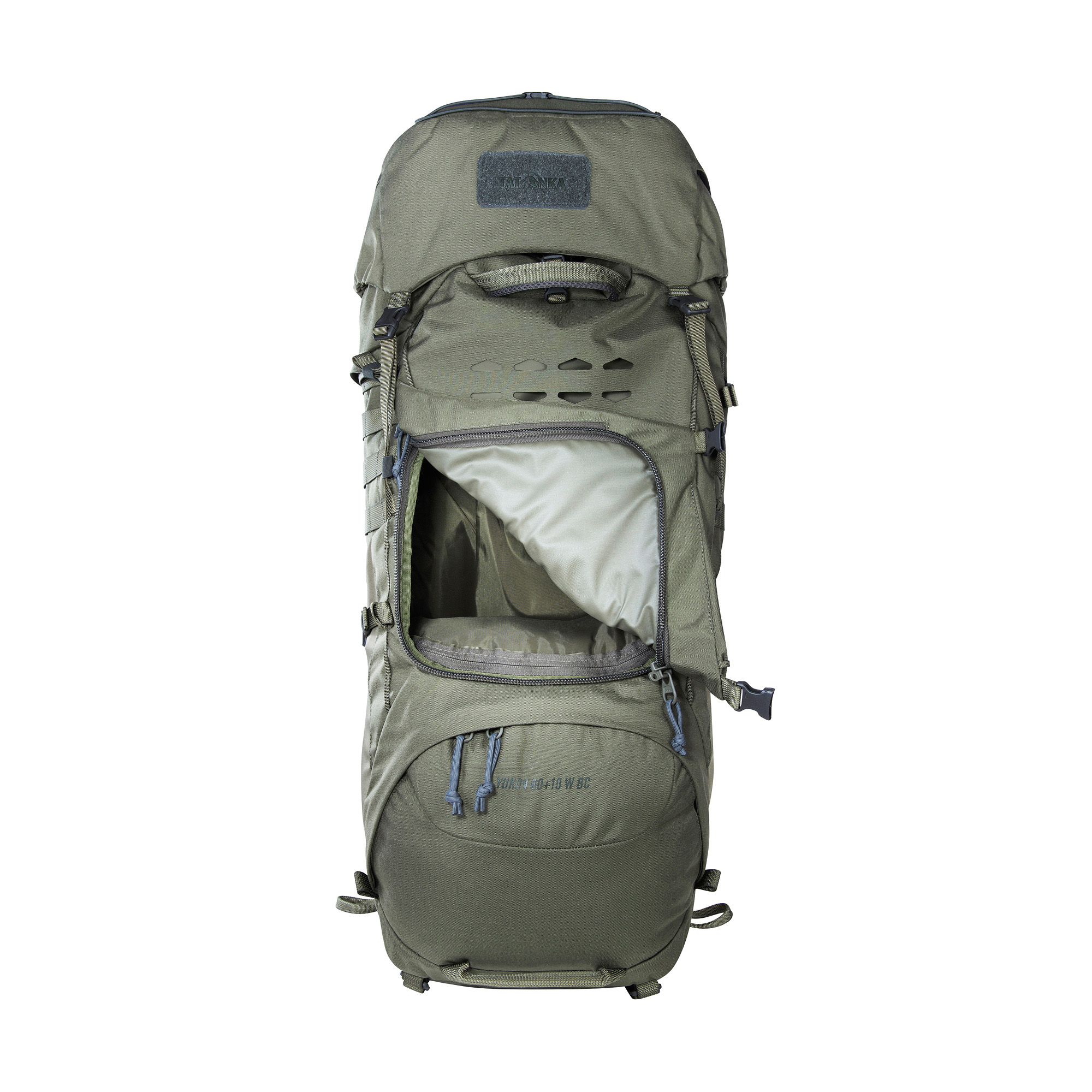 Tasche, Rucksack, Tatonka Yukon 60+10 Women BC stone grey olive grau Trekkingrucksäcke - Detailansicht