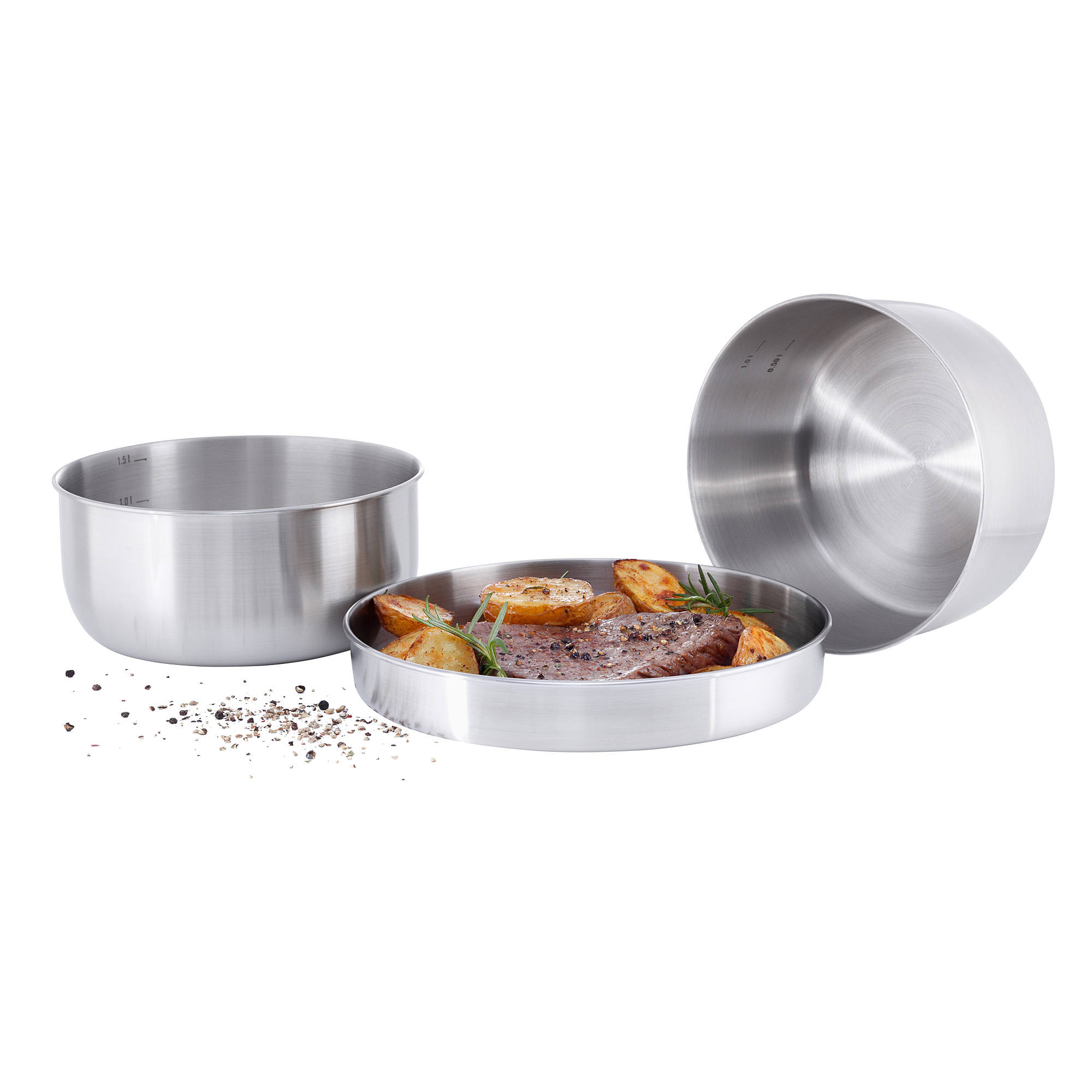 Tatonka Multi Pot Set Kochgeschirr - Ansicht seitlich-vorne Schale, Aluminium, Tatonka Multi Pot Set Kochgeschirr - Ansicht seitlich-vorne