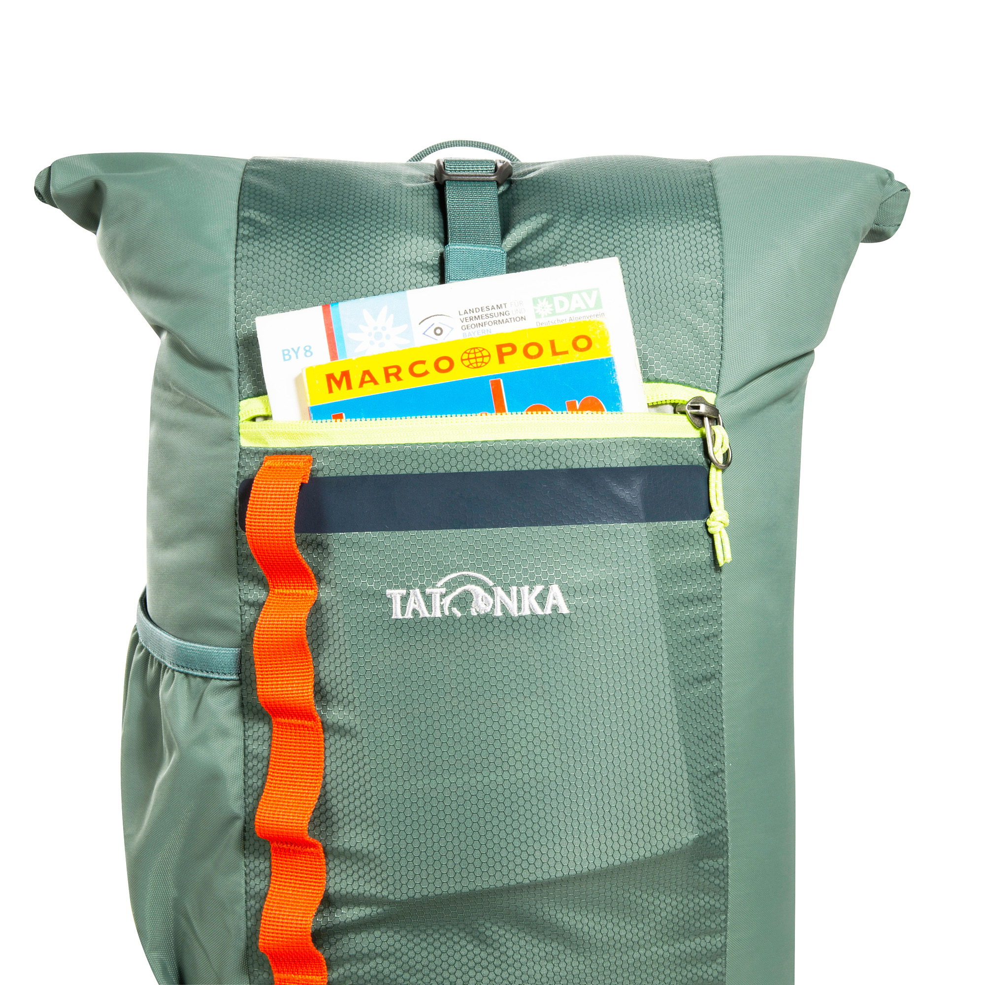 Tatonka Rolltop Pack JR 14 sage green grün Kinderrucksäcke - Detailansicht Tasche, Rucksack, Tatonka Rolltop Pack JR 14 sage green grün Kinderrucksäcke - Detailansicht