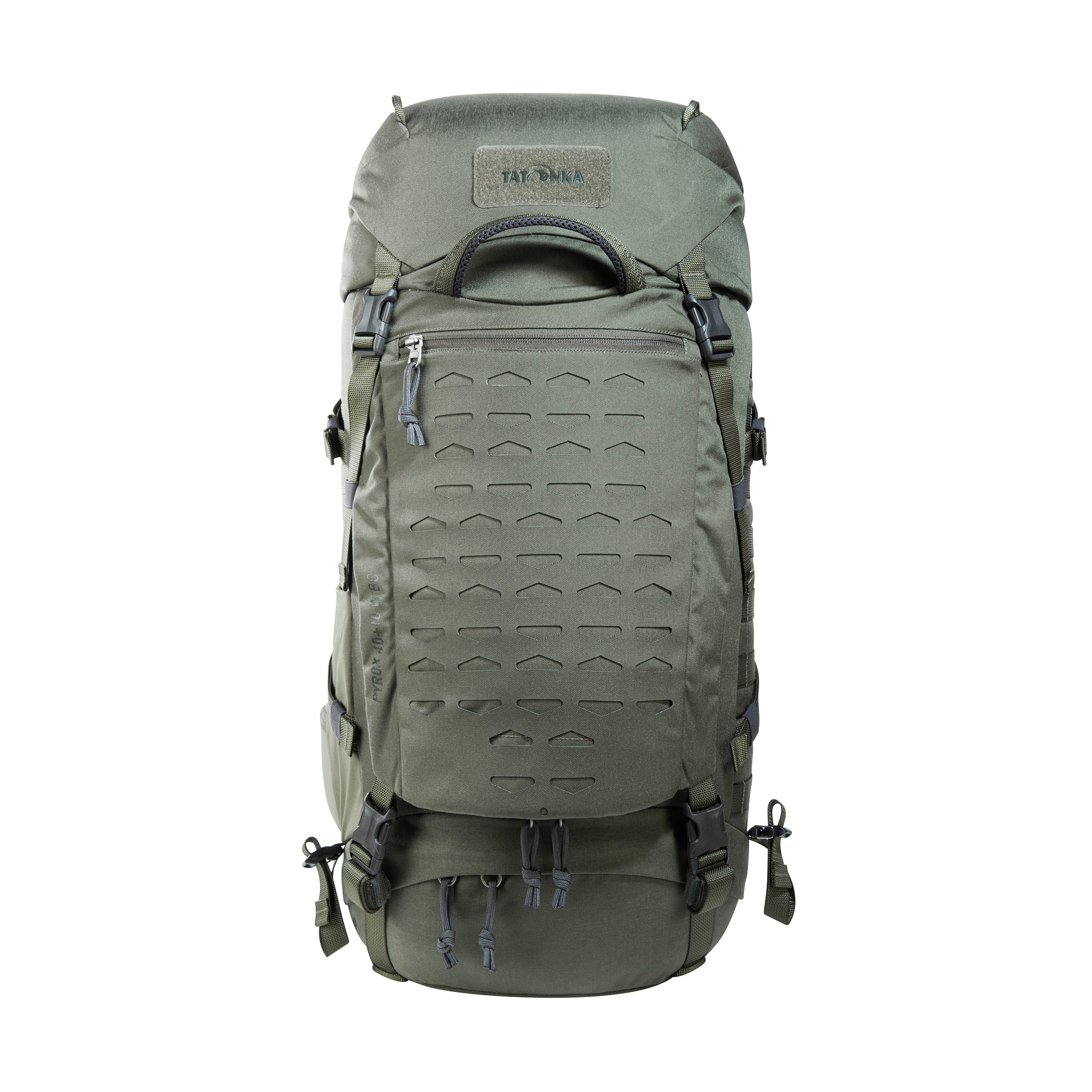 Tatonka Pyrox 40+10 Women BC stone grey olive grau Trekkingrucksäcke - Ansicht frontal-vorne Tasche, Rucksack, Tatonka Pyrox 40+10 Women BC stone grey olive grau Trekkingrucksäcke - Ansicht frontal-vorne