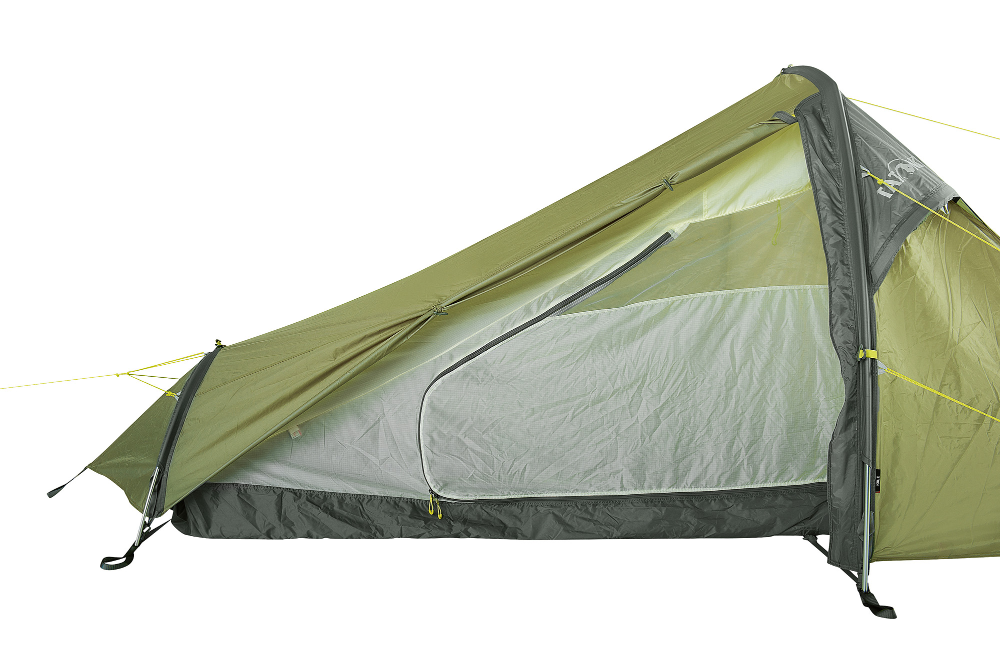 Tatonka Koli light olive grün 1-Personen-Zelte - Detailansicht Zelt, Campen, Zelt in den Bergen, Natur, Draußen, Tatonka Koli light olive grün 1-Personen-Zelte - Detailansicht