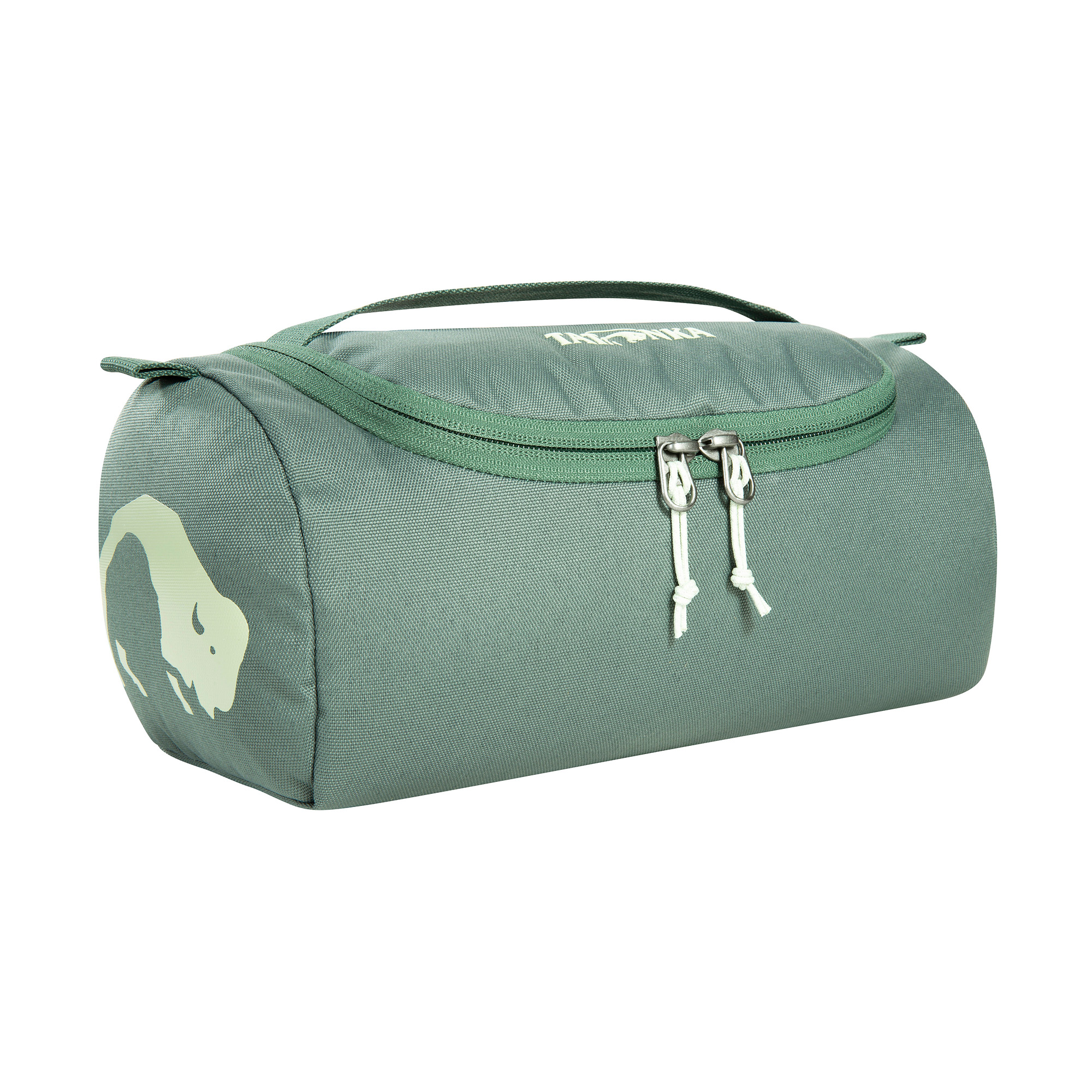 Zubehor, Tasche, Handtasche, Bleistift-Box, Tatonka Care Barrel sage green grün Kulturbeutel - Ansicht seitlich-vorne