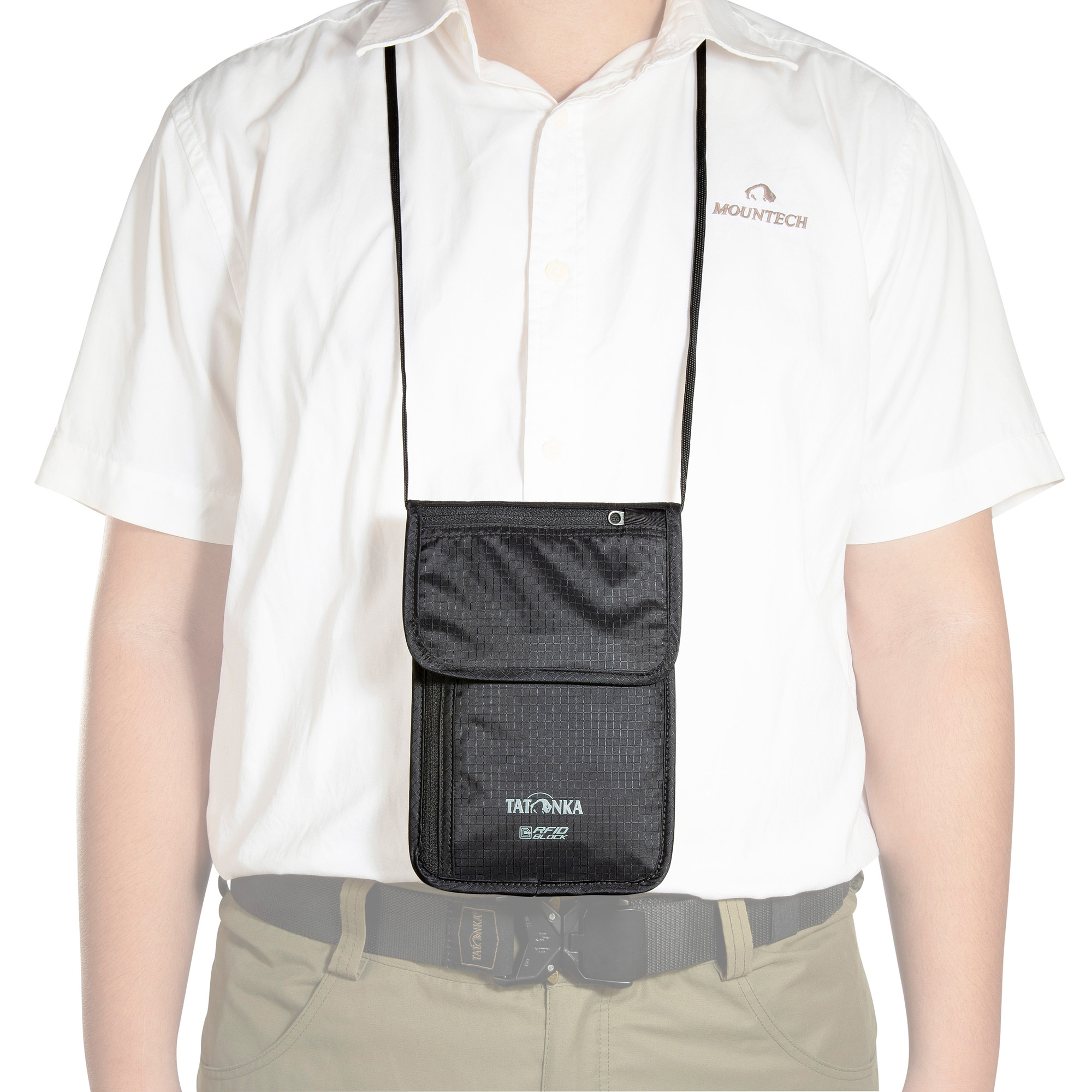Zubehor, Riemen, Kleidung, Hemd, Handtasche, Tatonka Skin Neck Pouch RFID Block black schwarz Brustbeutel - Detailansicht