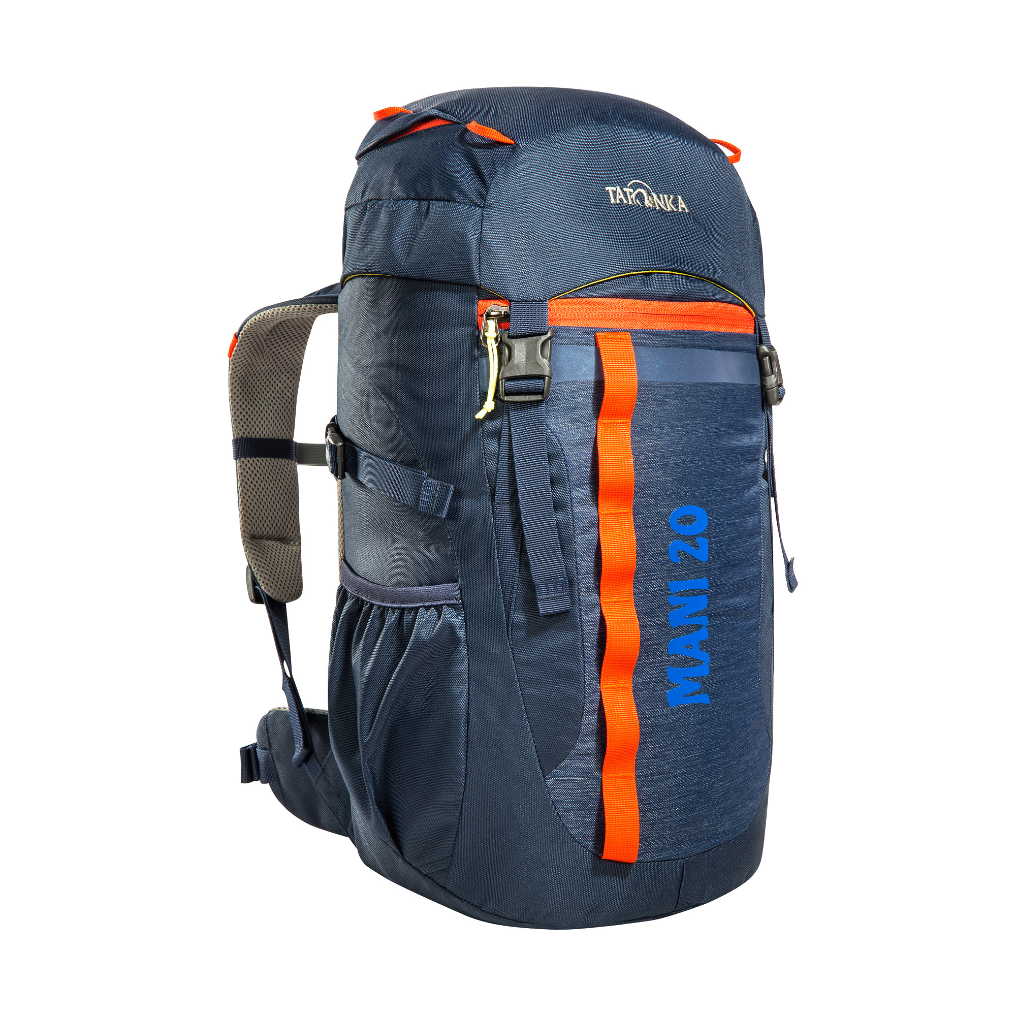 Tatonka Mani 20 navy blau Kinderrucksäcke - Ansicht seitlich-vorne Tasche, Rucksack, Tatonka Mani 20 navy blau Kinderrucksäcke - Ansicht seitlich-vorne