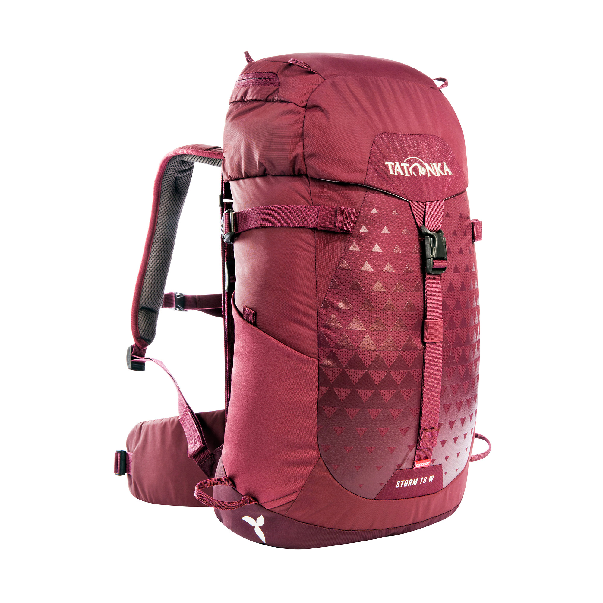 Tatonka Storm 18 Women RECCO bordeaux red rot Wanderrucksäcke - Ansicht seitlich-vorne Tasche, Rucksack, Tatonka Storm 18 Women RECCO bordeaux red rot Wanderrucksäcke - Ansicht seitlich-vorne