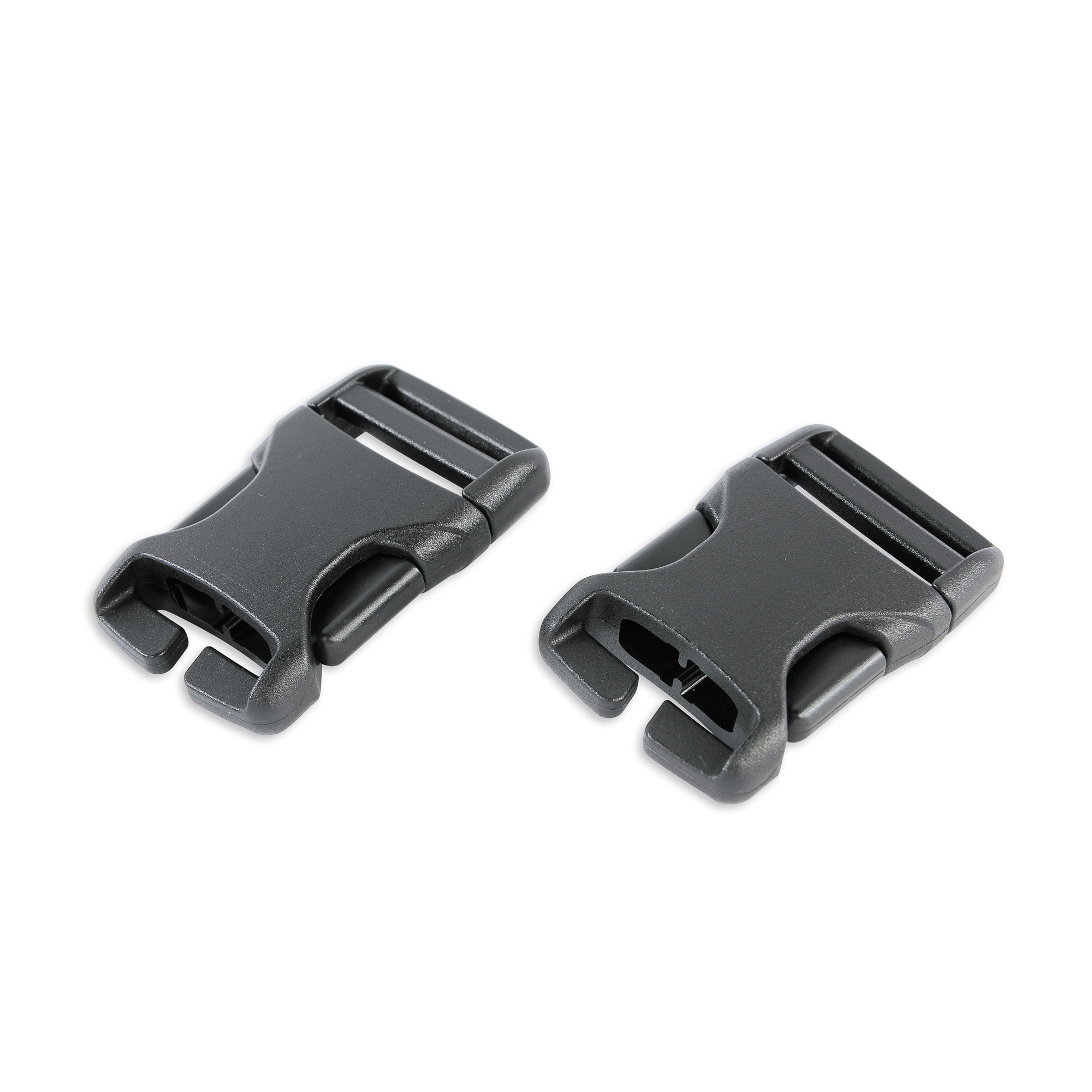 Tatonka SR-Buckle 25mm QA (1 pair) black schwarz Rucksack-Zubehör - Ansicht seitlich-vorne Adapter, Elektronik, Zubehör, Schnalle, Tatonka SR-Buckle 25mm QA (1 pair) black schwarz Rucksack-Zubehör - Ansicht seitlich-vorne