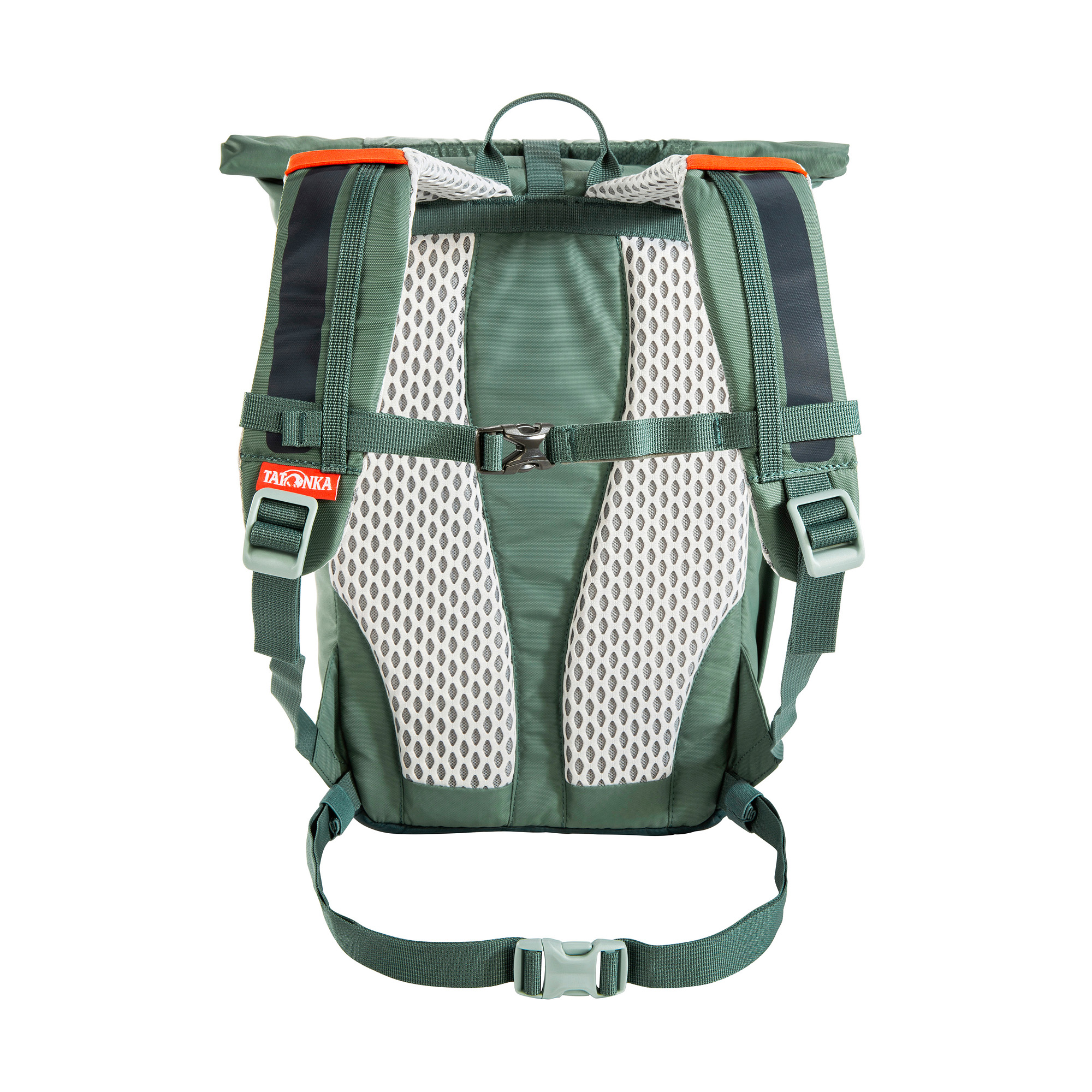 Tatonka Rolltop Pack JR 14 sage green grün Kinderrucksäcke - Ansicht frontal-hinten Tasche, Rucksack, Tatonka Rolltop Pack JR 14 sage green grün Kinderrucksäcke - Ansicht frontal-hinten
