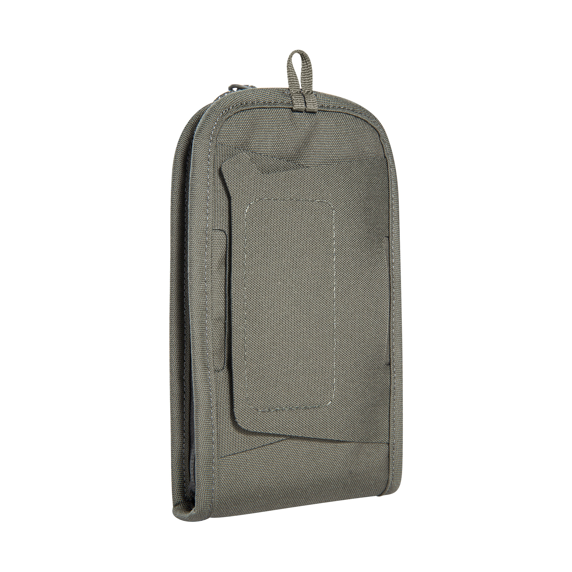 Taschenhülle,  Smartphone Tasche,  Maiskorpus?,  Sicht?,  Portertasche, Tatonka Smartphone Pouch 6,2" BC stone grey olive grau - Ansicht seitlich-hinten