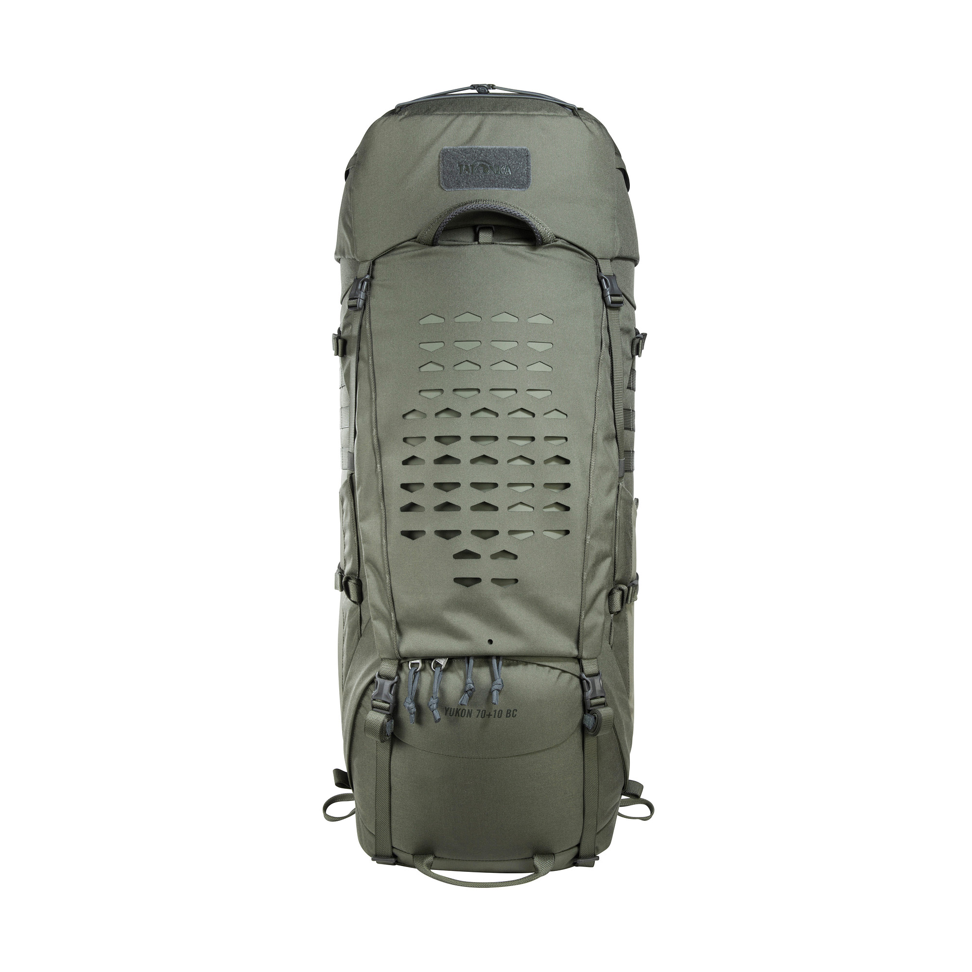 Tasche, Rucksack, Tatonka Yukon 70+10 BC stone grey olive grau Trekkingrucksäcke - Ansicht frontal-vorne