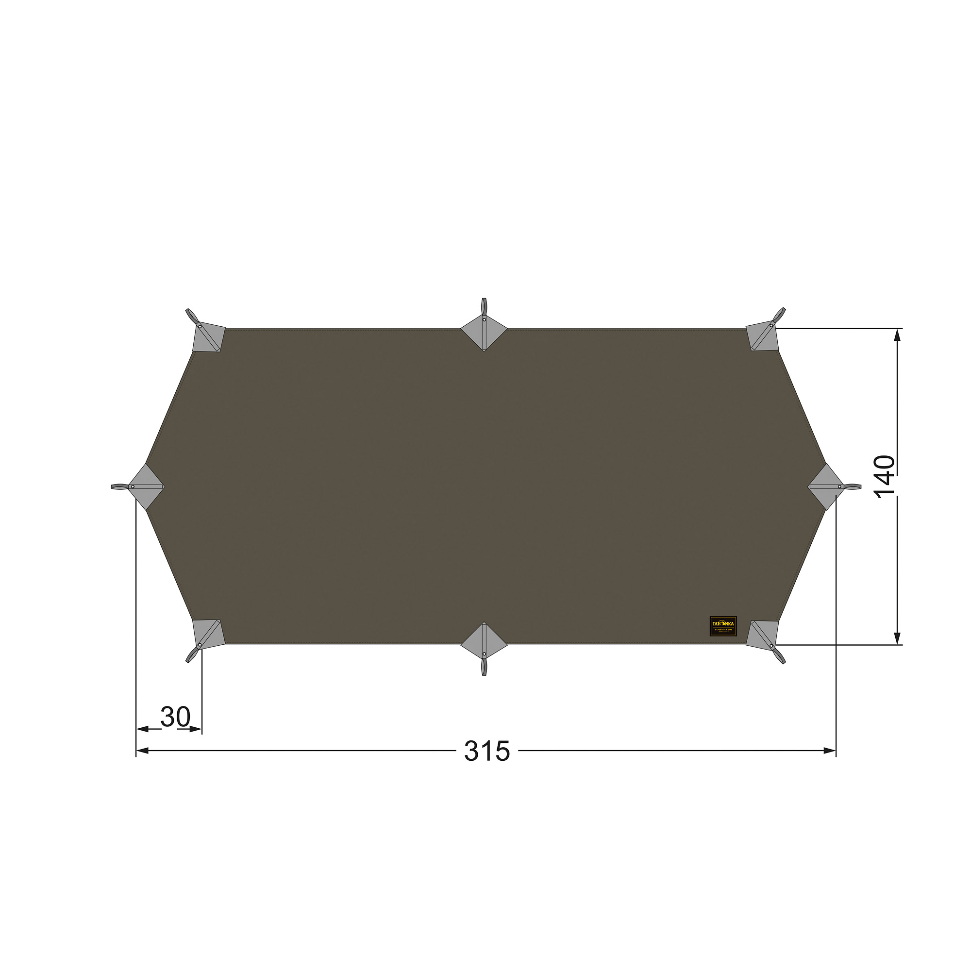 Tatonka Tarp Wing 1 LT stone grey olive grau Tarps - Detailansicht Diagramm, Handlung, Tatonka Tarp Wing 1 LT stone grey olive grau Tarps - Detailansicht