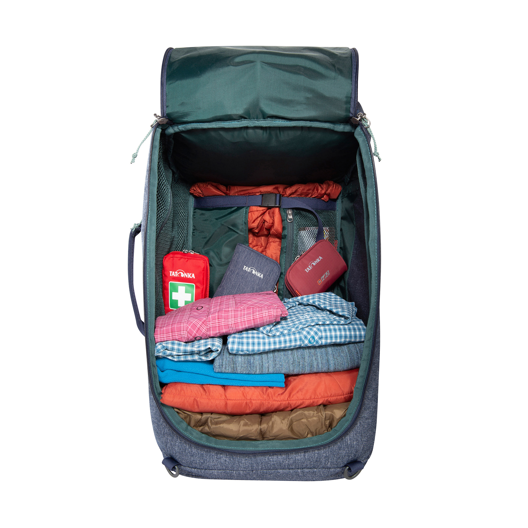 Koffer, Reise, Kleidung, Camping, Gepäckorganizer, Tatonka Duffle Bag 45 navy blue blau Reisetaschen - Detailansicht