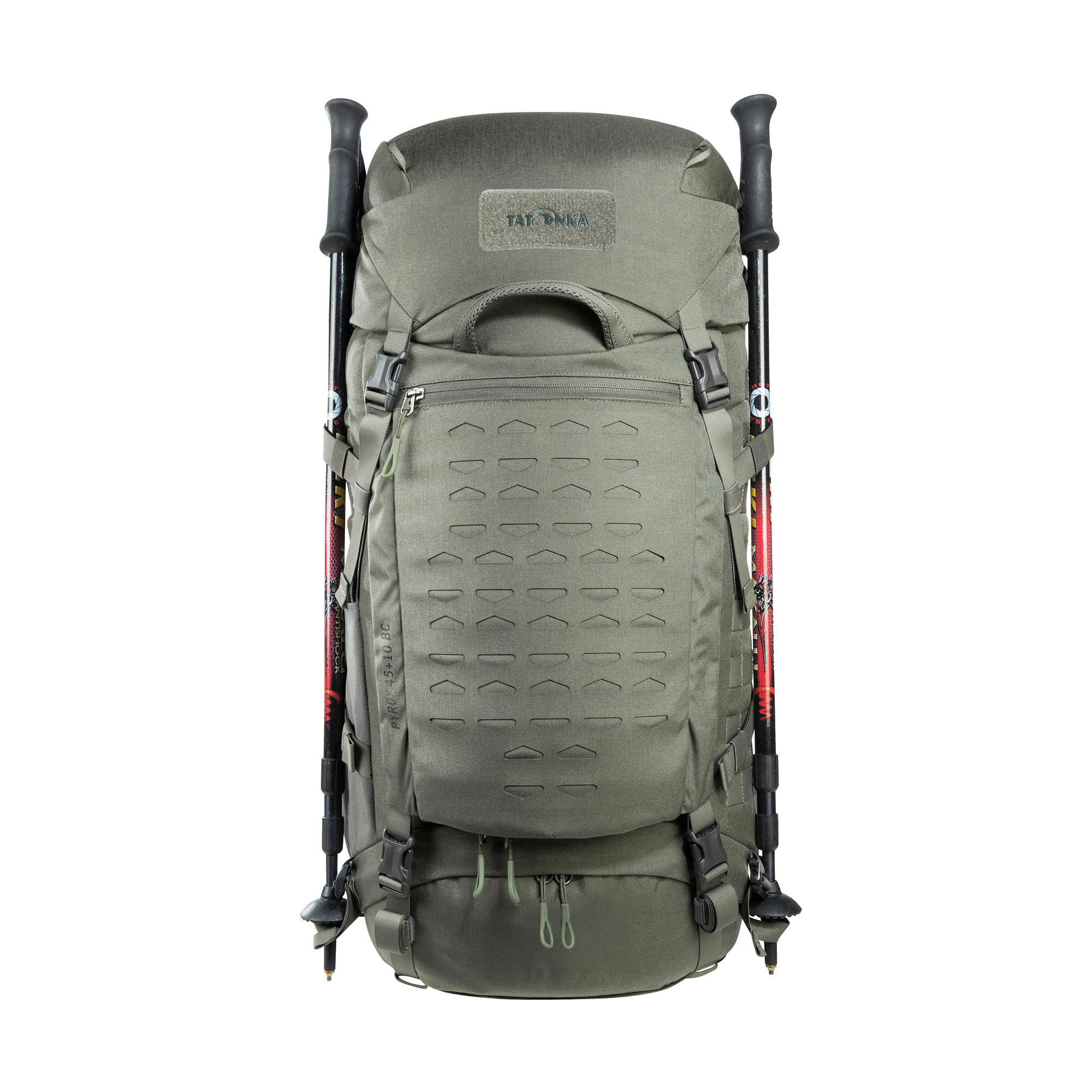 Tasche, Rucksack, Tatonka Pyrox 45+10 BC stone grey olive grau Trekkingrucksäcke - Detailansicht