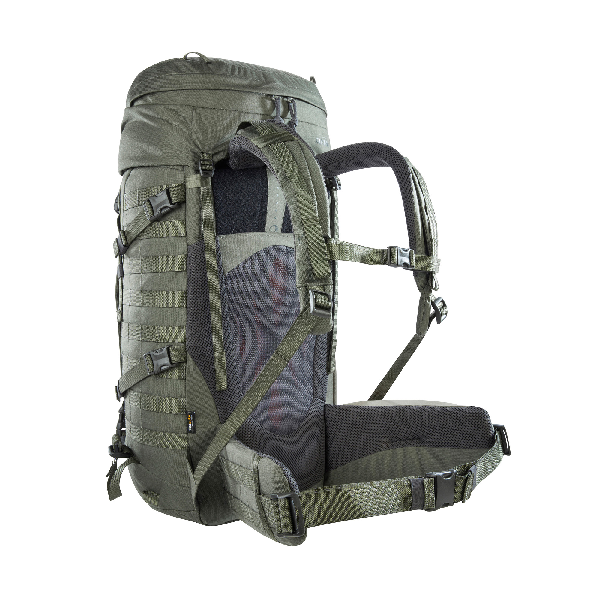 Tatonka Pyrox 40+10 Women BC stone grey olive grau Trekkingrucksäcke - Ansicht seitlich-hinten Tasche, Rucksack, Tatonka Pyrox 40+10 Women BC stone grey olive grau Trekkingrucksäcke - Ansicht seitlich-hinten