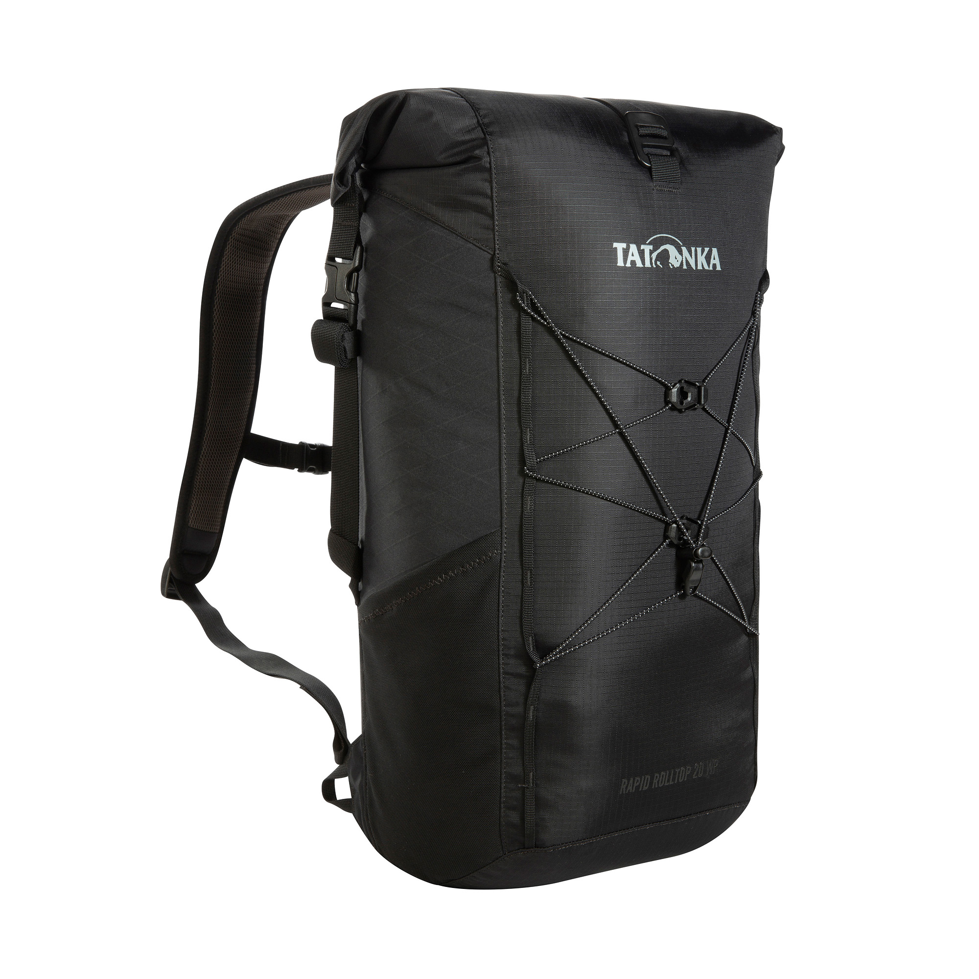 Tasche, Rucksack, Tatonka Rapid Rolltop 20 WP black schwarz Tagesrucksäcke - Ansicht seitlich-vorne