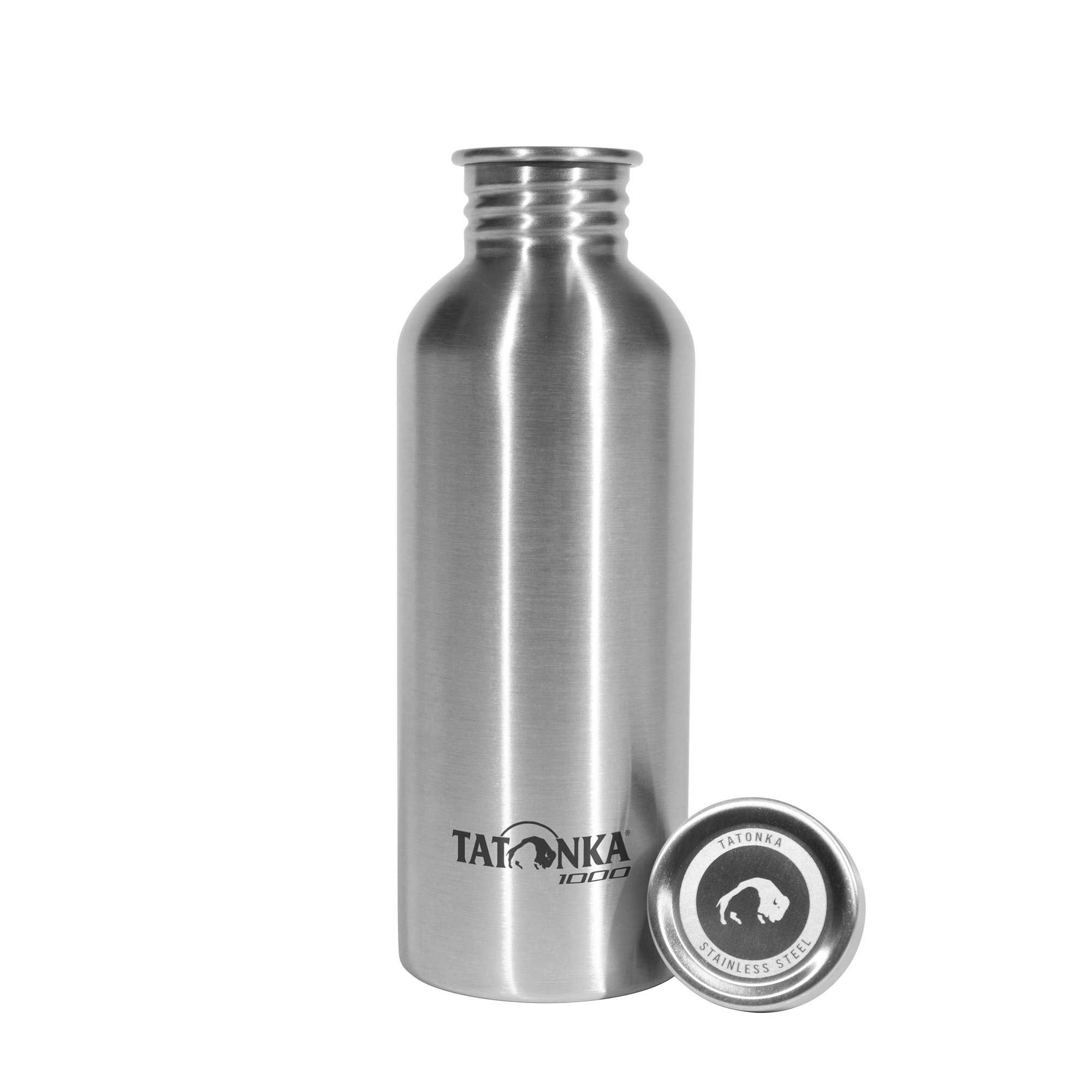 Tatonka Steel Bottle Premium 1,0l Trinkflaschen - Ansicht seitlich-hinten Flasche, Zylinder, Stahl, Shaker, Tatonka Steel Bottle Premium 1,0l Trinkflaschen - Ansicht seitlich-hinten