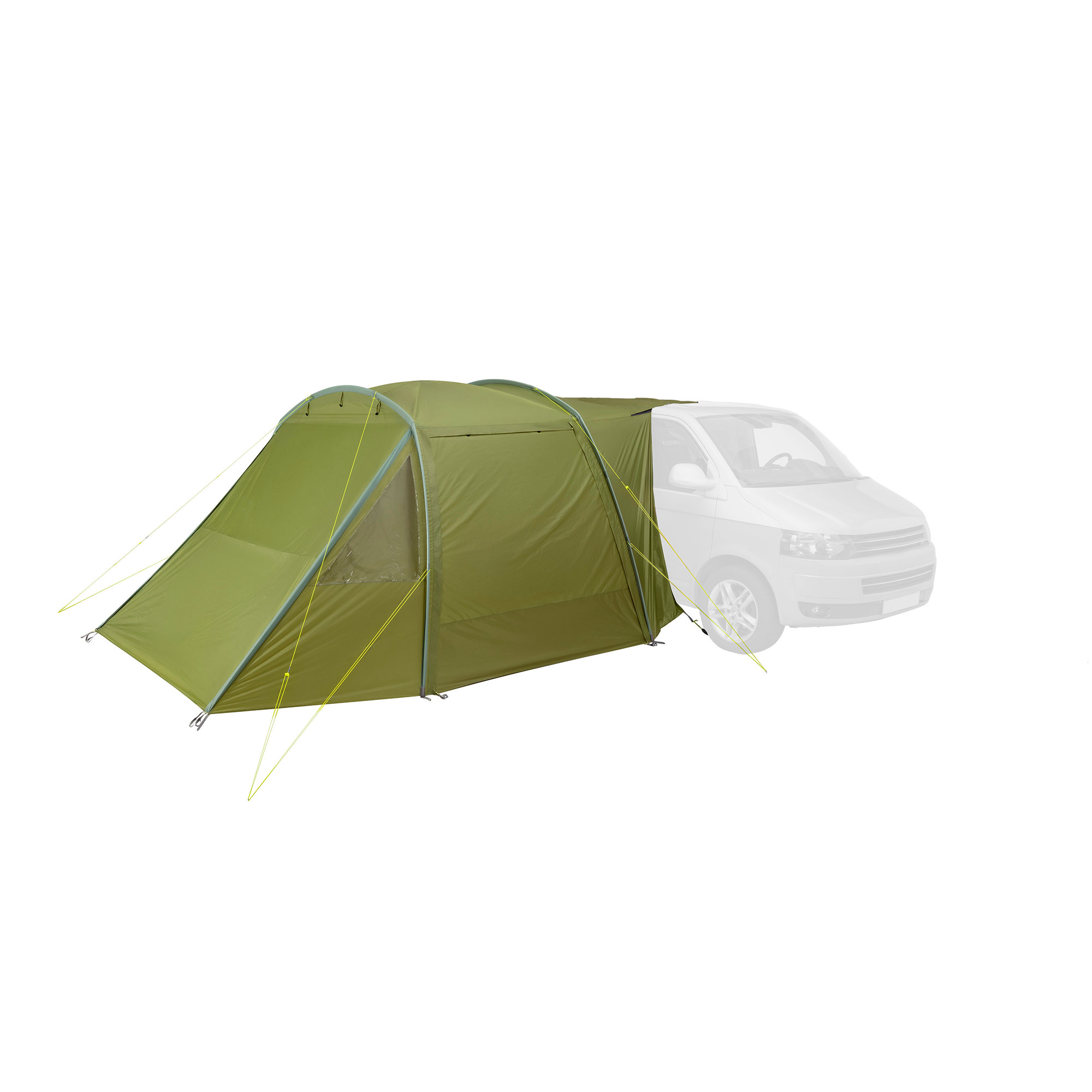 Zeltüberdachung, Campingzelt, Wohnwagenzelt, Außenzelt, Grünes Zelt, Zelt, Campen, Zelt in den Bergen, Natur, Draußen, Zelt, Campen, Zelt in den Bergen, Im Freien, Auto, Tatonka Van Camp light olive grün Zelt- & Tarpzubehör - Ansicht seitlich-vorne