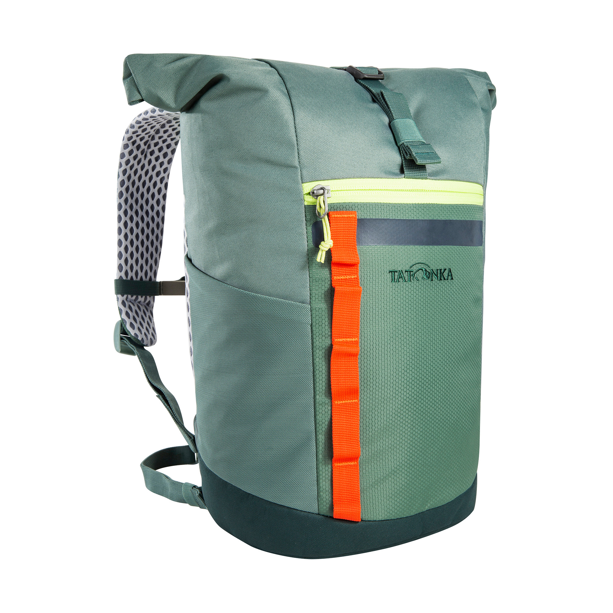 Tasche, Rucksack, Tatonka Rolltop Pack JR 14 sage green grün Kinderrucksäcke - Ansicht seitlich-vorne