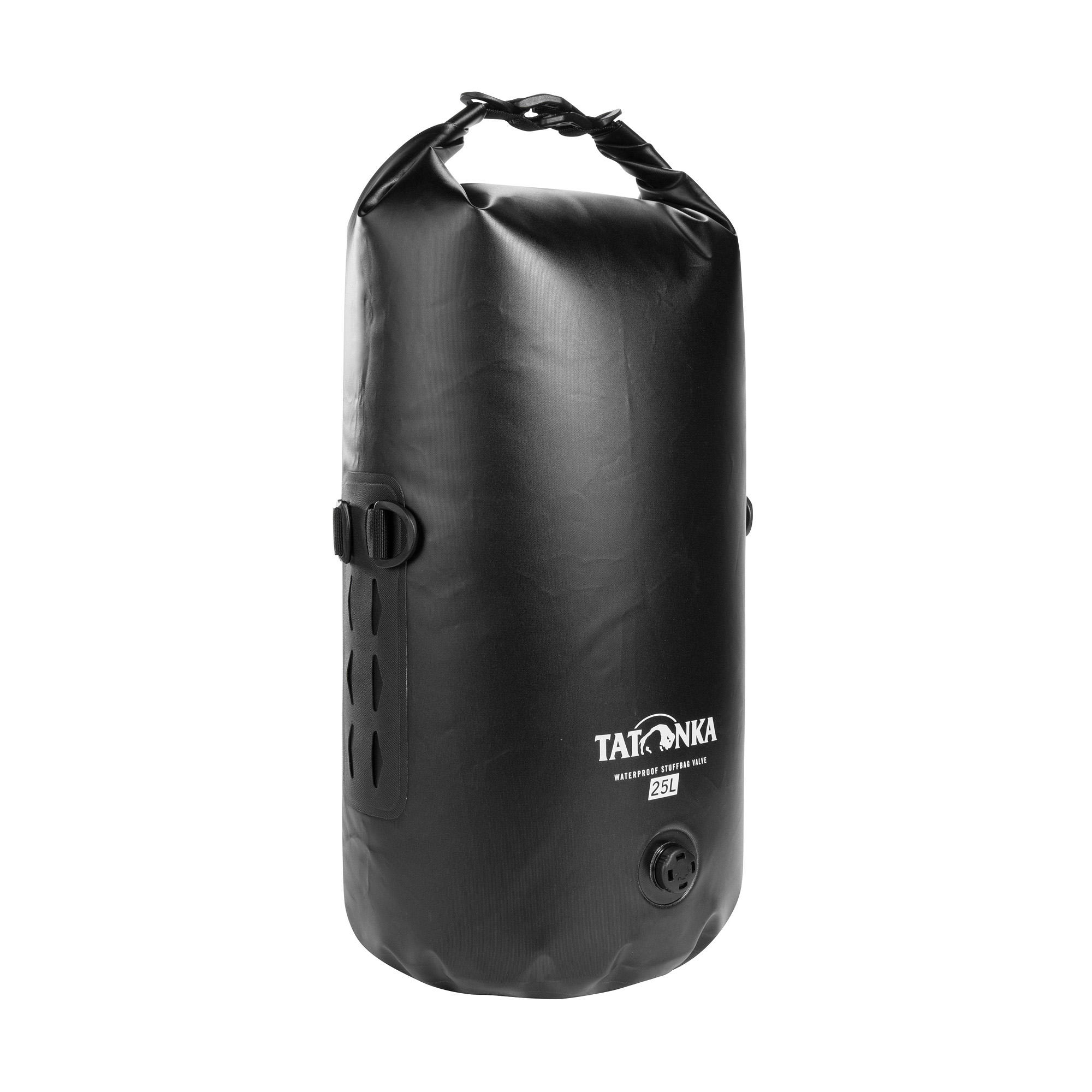 Tatonka WP Stuffbag Valve 25l black schwarz Reisezubehör - Ansicht seitlich-vorne Tasche, Zubehör, Handtasche, Tatonka WP Stuffbag Valve 25l black schwarz Reisezubehör - Ansicht seitlich-vorne