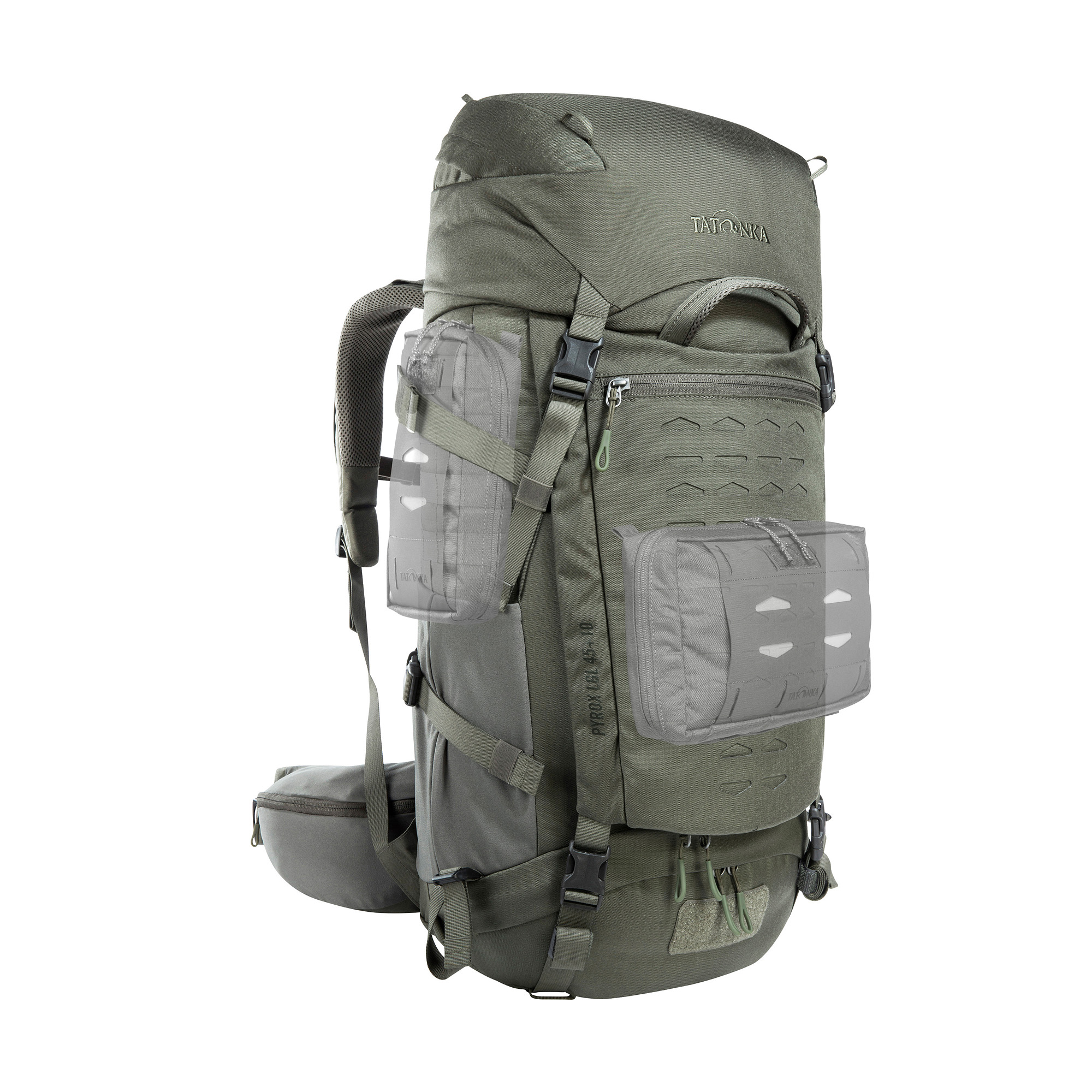 Tatonka Pyrox 45+10 BC stone grey olive grau Trekkingrucksäcke - Detailansicht Tasche, Rucksack, Tatonka Pyrox 45+10 BC stone grey olive grau Trekkingrucksäcke - Detailansicht