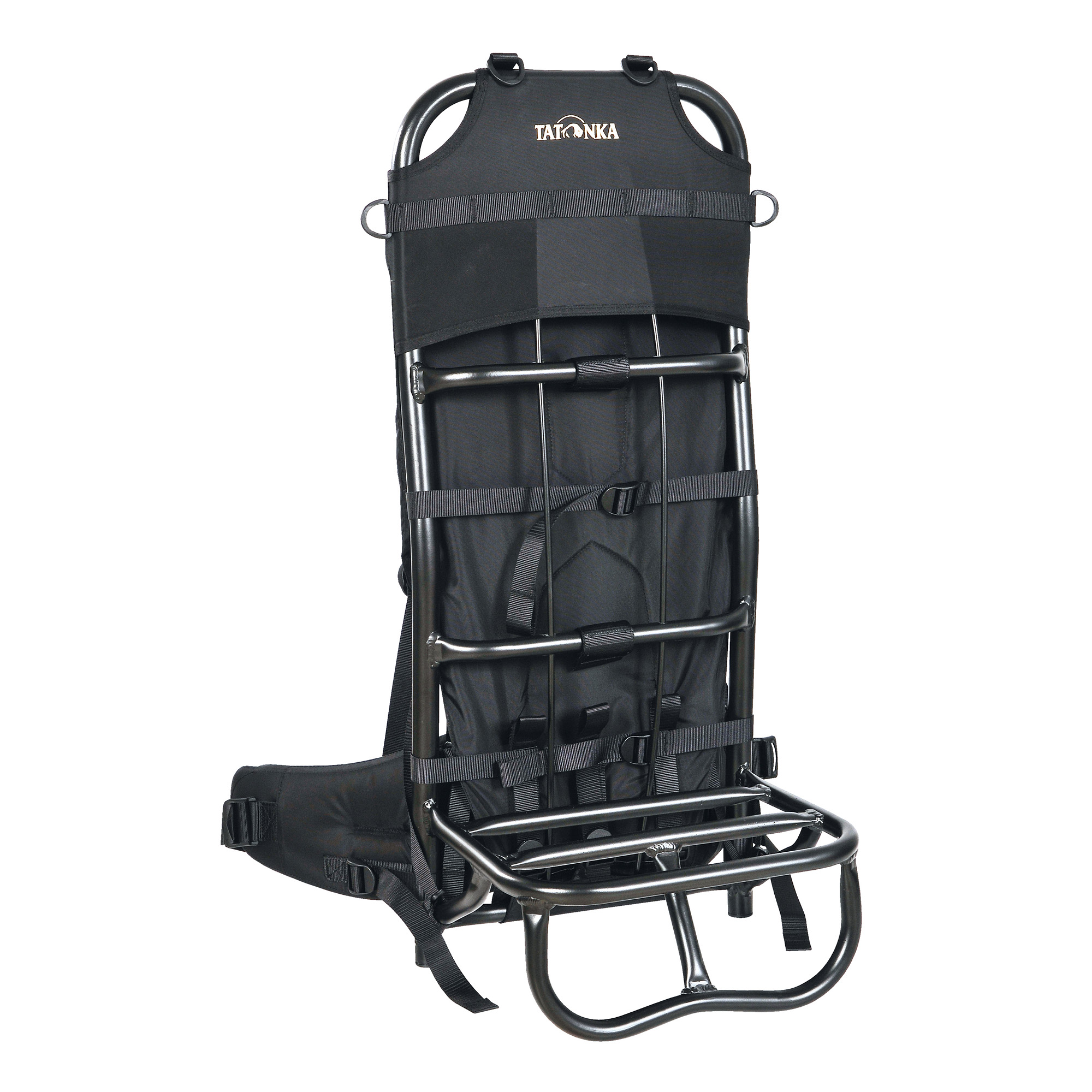 Tatonka Lastenkraxe black schwarz Trekkingrucksäcke - Ansicht seitlich-vorne Tasche, Tatonka Lastenkraxe black schwarz Trekkingrucksäcke - Ansicht seitlich-vorne