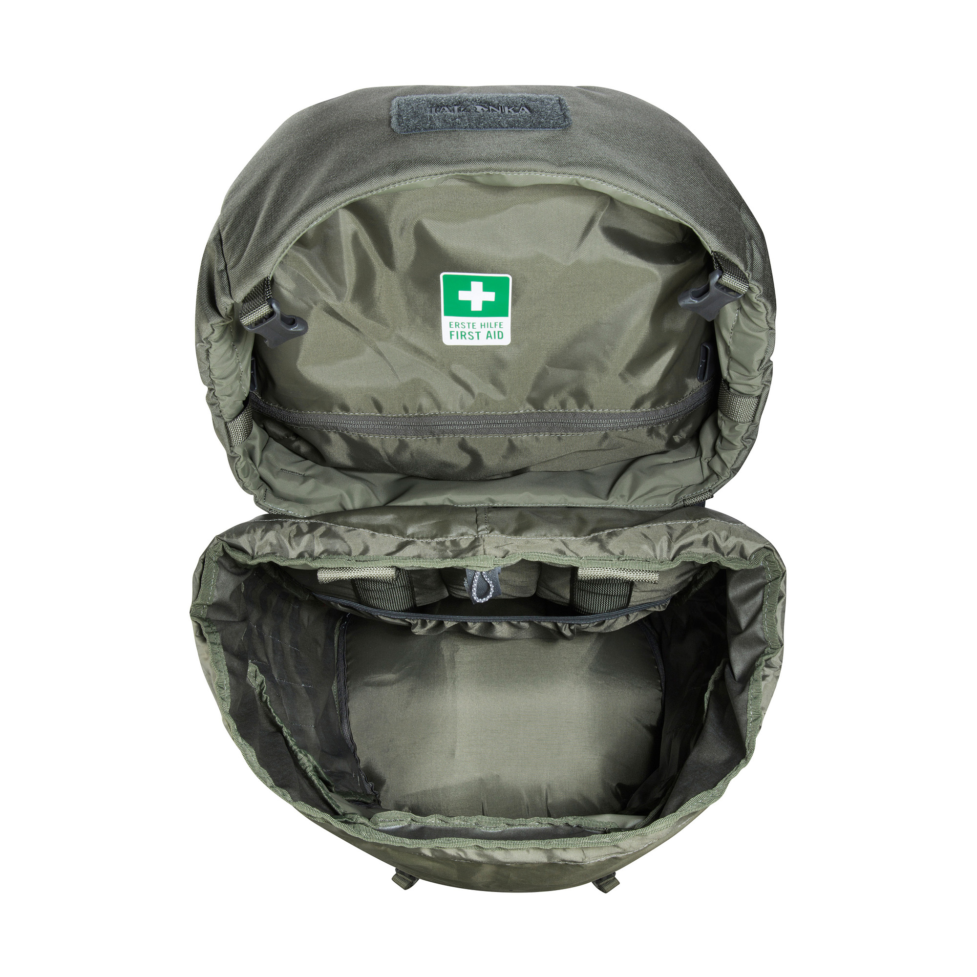 Tasche, Erste Hilfe, Rucksack, Tatonka Yukon 70+10 BC stone grey olive grau Trekkingrucksäcke - Detailansicht