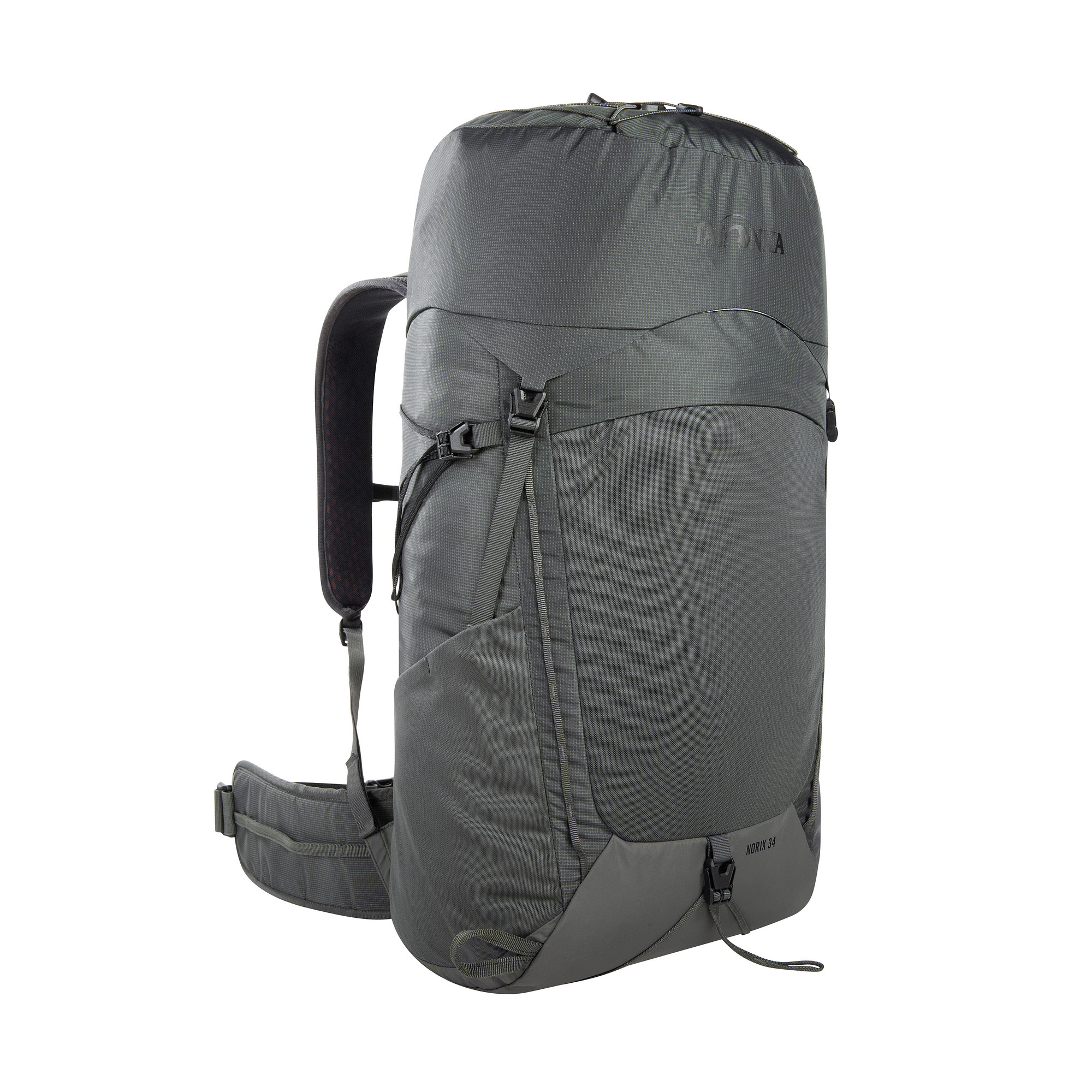 Tasche, Rucksack, Tatonka Norix 34 titan grey grau Trekkingrucksäcke - Ansicht seitlich-vorne