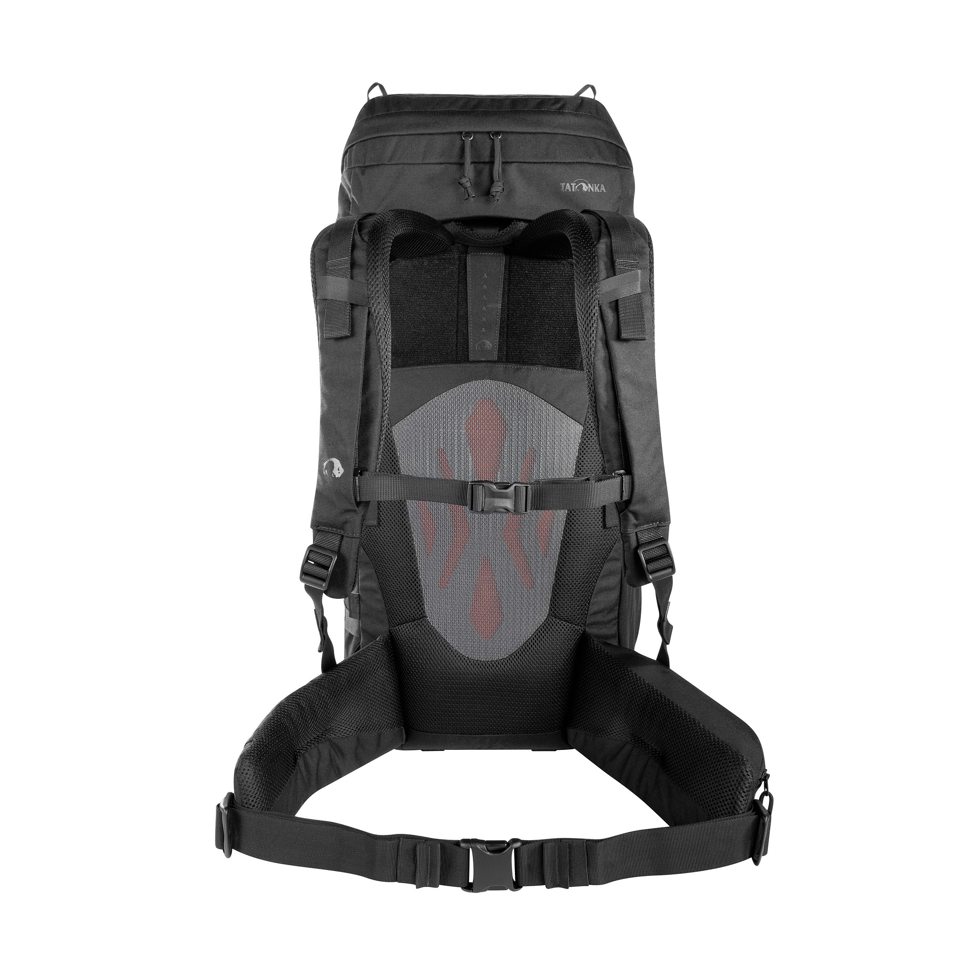 Tasche, Rucksack, Tatonka Pyrox 45+10 BC black schwarz Trekkingrucksäcke - Ansicht frontal-hinten