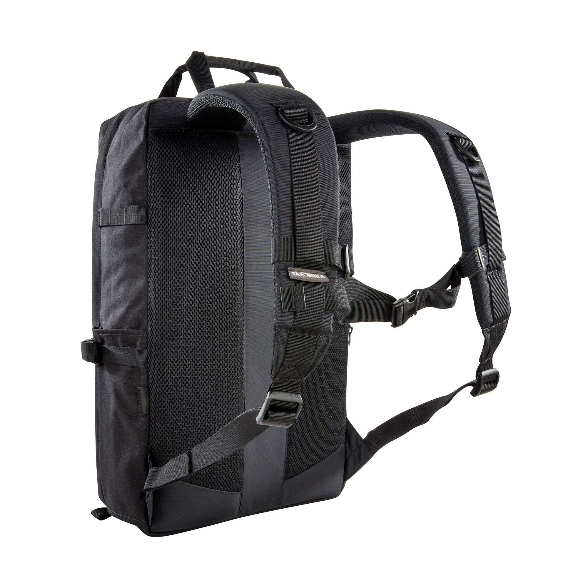 Rucksack, Backpack, Schulrucksack, Schultergurt, Mesh-Rückenteil, Tatonka EDC Pack 23 BC black schwarz - Ansicht seitlich-hinten