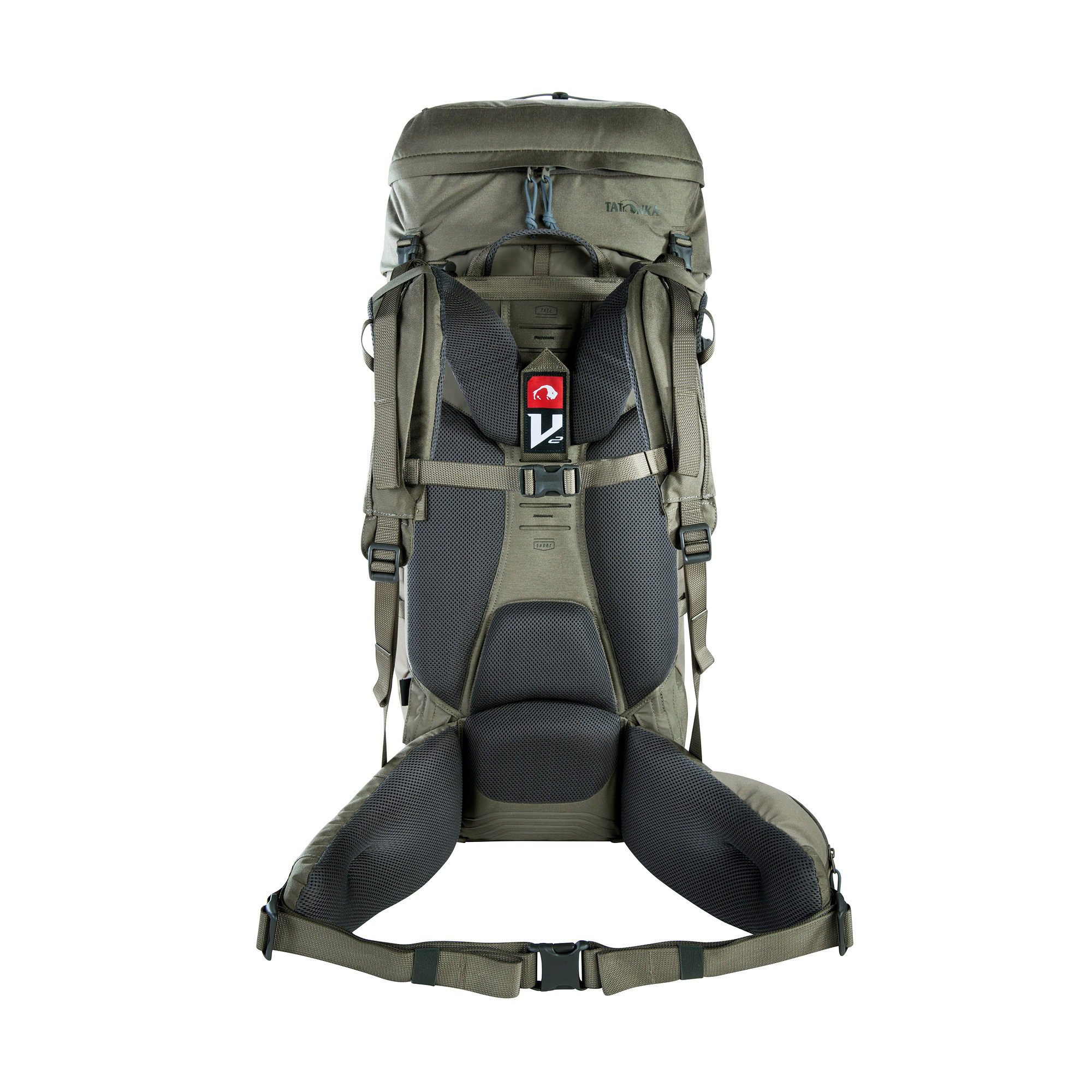 Tasche, Rucksack, Tatonka Yukon 60+10 Women BC stone grey olive grau Trekkingrucksäcke - Ansicht frontal-hinten