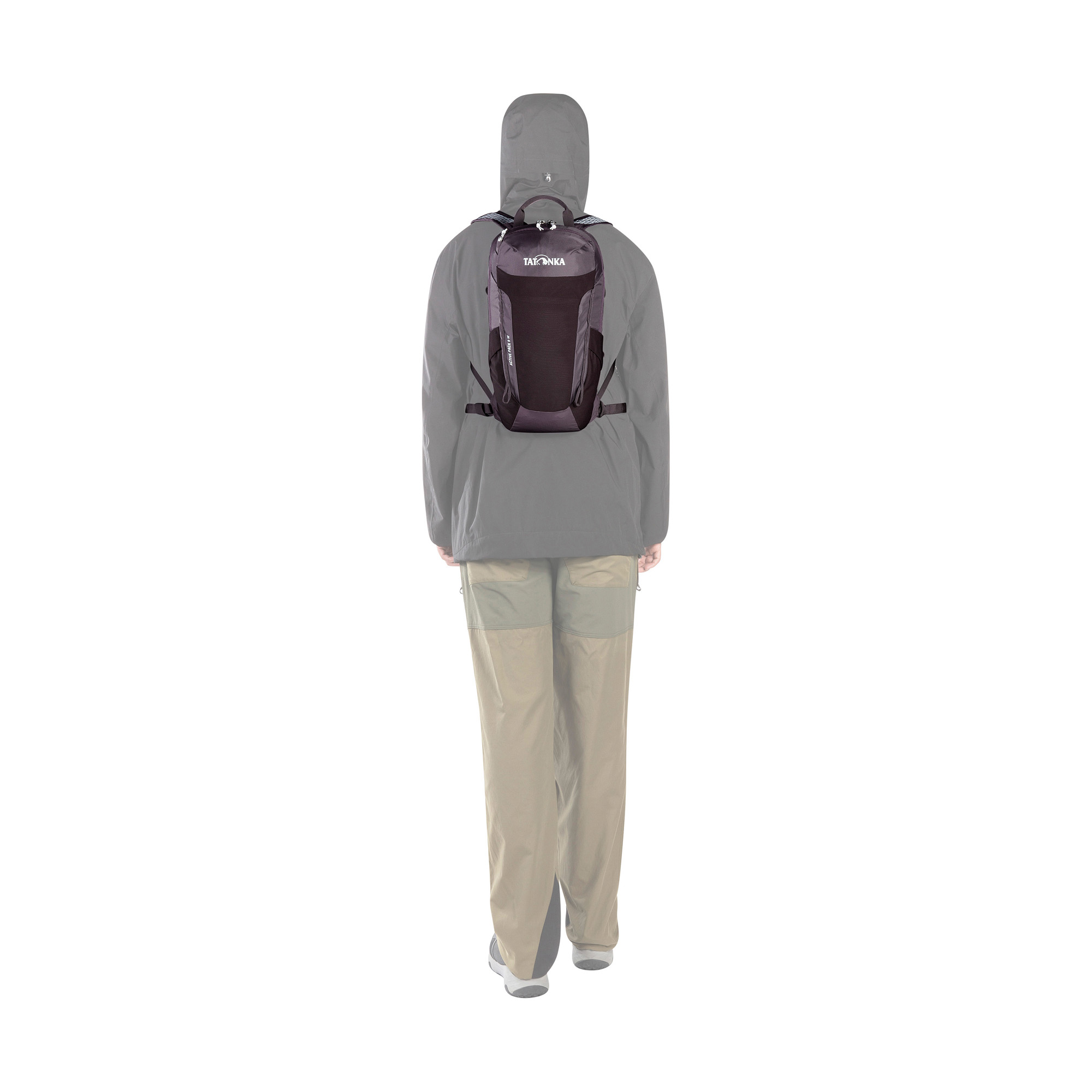 Kapuze, Kapuzenpulli, Sweatshirt, Mann, Person, Tatonka Active Pack 9 Women midnight plum lila Wanderrucksäcke - Detailansicht