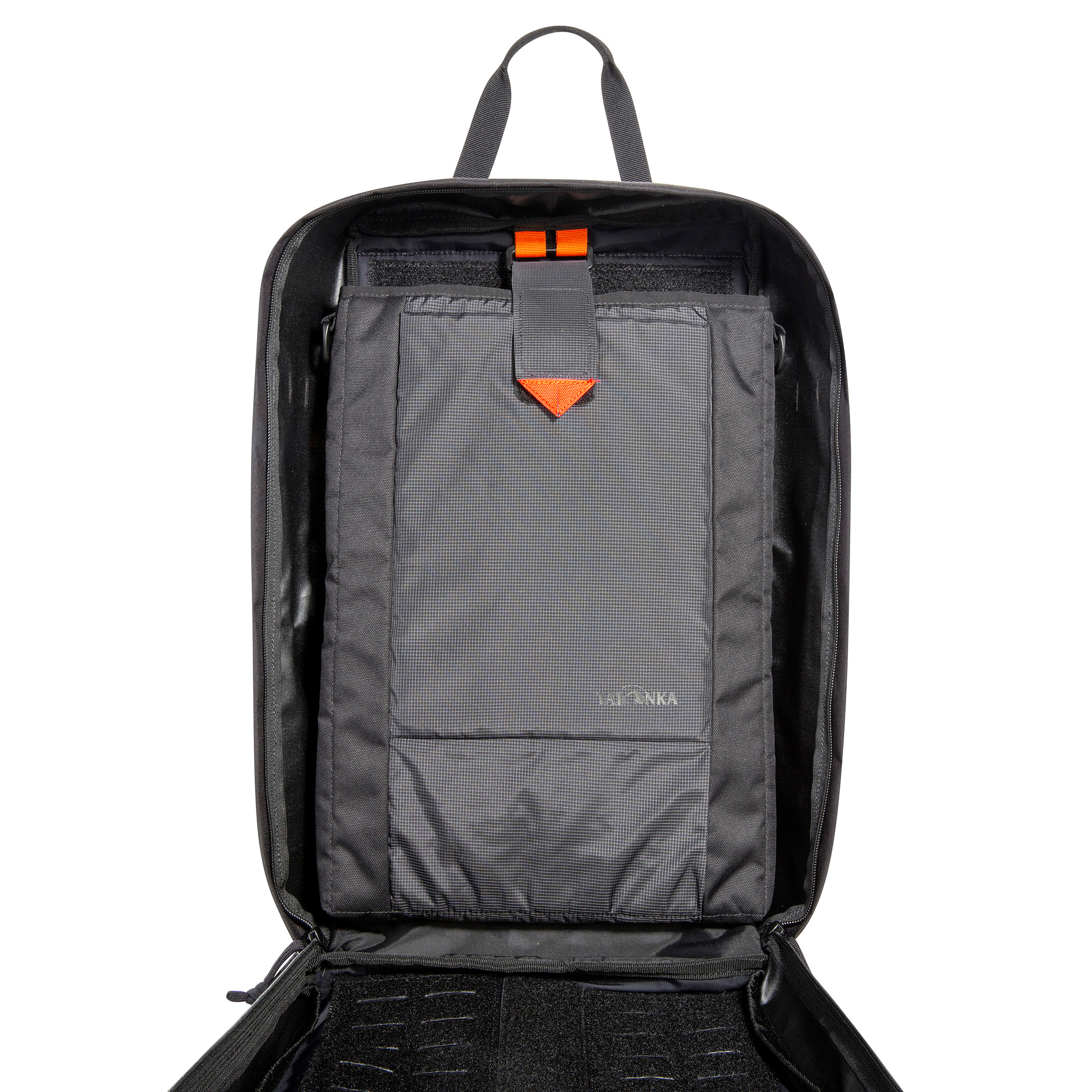 Rucksack, Innenfach, Organiser, Reißverschluss, Grau/Schwarz, Tatonka EDC Pack 23 BC black schwarz - Detailansicht