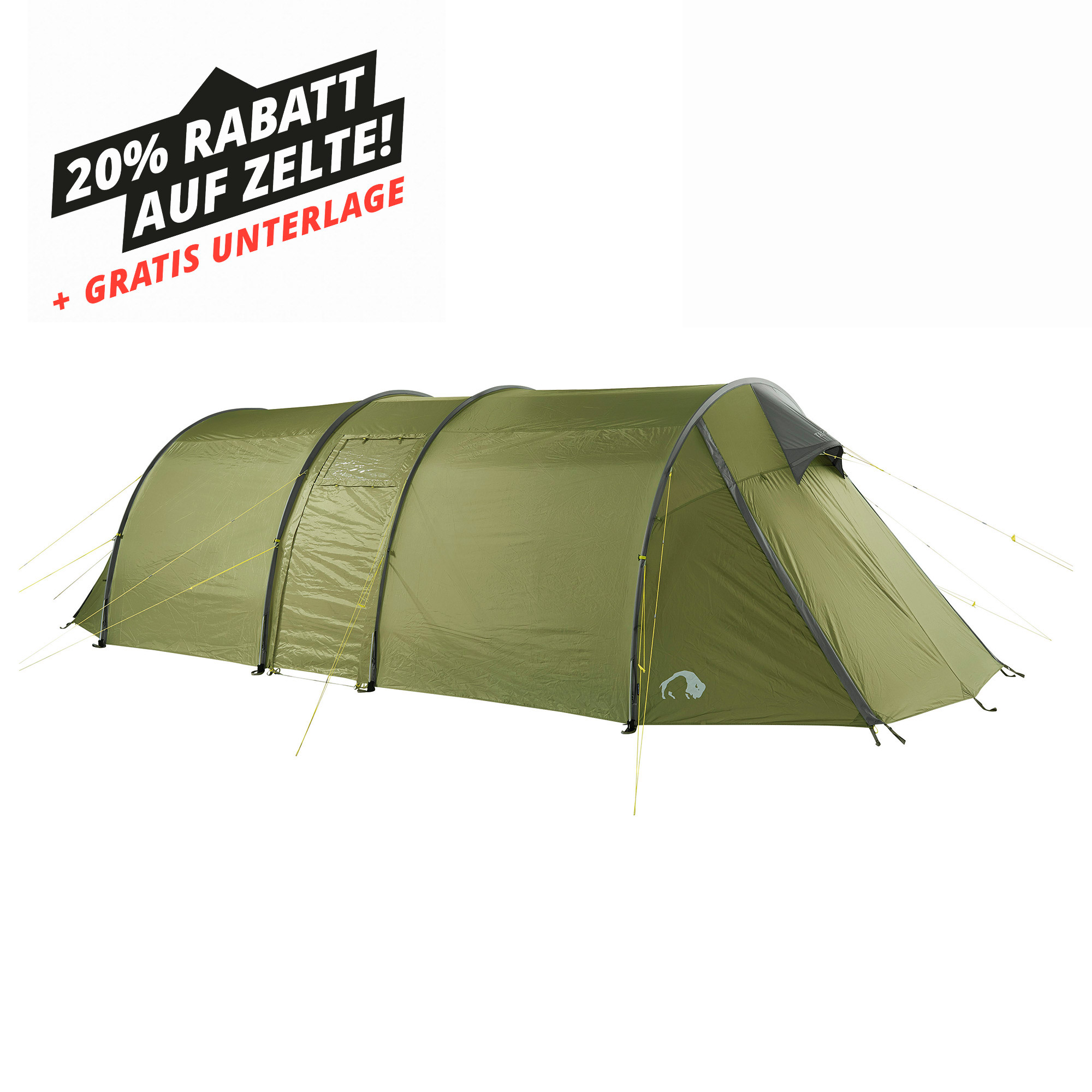 Zelt, Freizeitaktivitäten, Zelt in den Bergen, Natur, Draußen, Zelt, Campen, Zelt in den Bergen, Natur, Draußen, Zelt, Campen, Zelt in den Bergen, Natur, Draußen, Tatonka Alaska Family DLX light olive grün Familienzelte - Ansicht seitlich-vorne