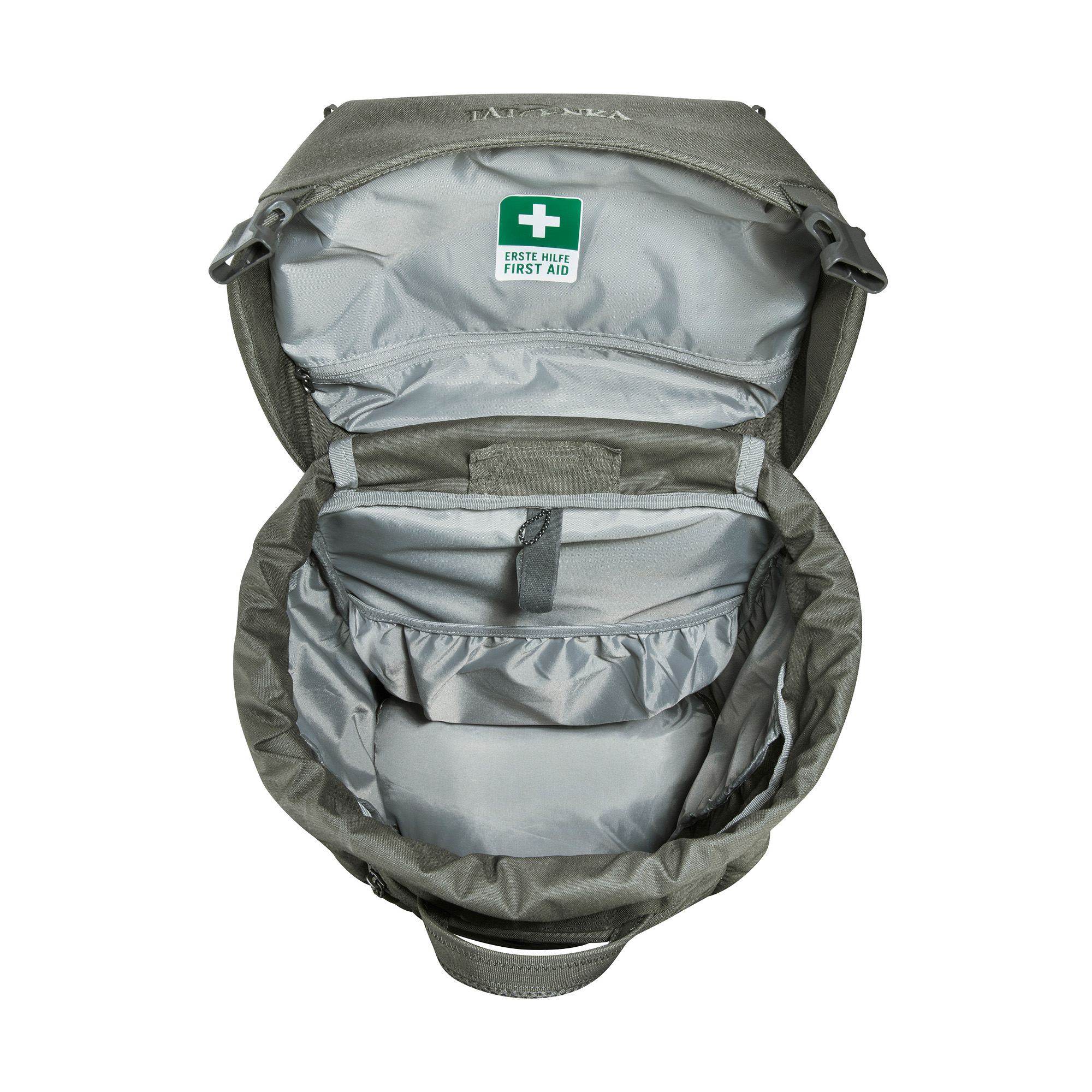 Tasche, Rucksack, Erste Hilfe, Tatonka Pyrox 45+10 BC stone grey olive grau Trekkingrucksäcke - Detailansicht