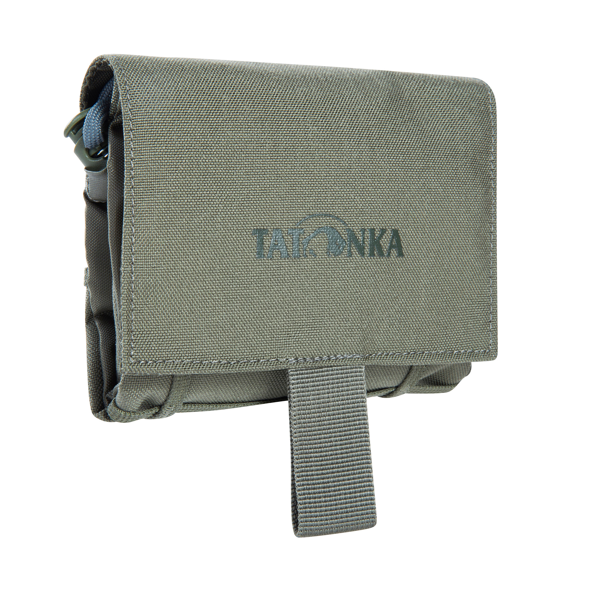 Zubehor, Riemen, Leinwand, Tasche, Handtasche, Tatonka Dump Pouch BC stone grey olive grau - Ansicht seitlich-vorne