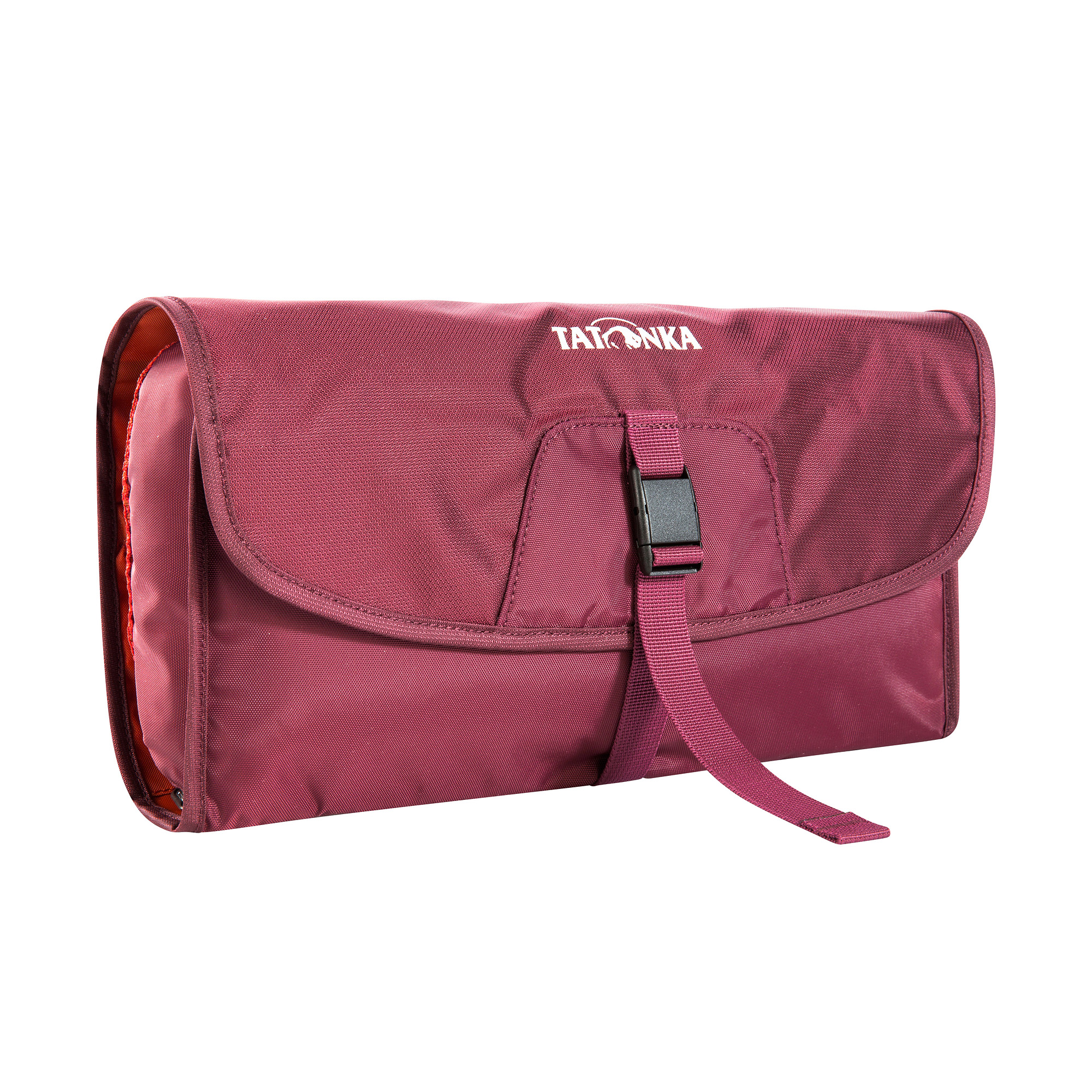 Tatonka Travelcare bordeaux red rot Kulturbeutel - Ansicht seitlich-vorne Zubehor, Tasche, Handtasche, Geldbörse, Erste Hilfe, Tatonka Travelcare bordeaux red rot Kulturbeutel - Ansicht seitlich-vorne