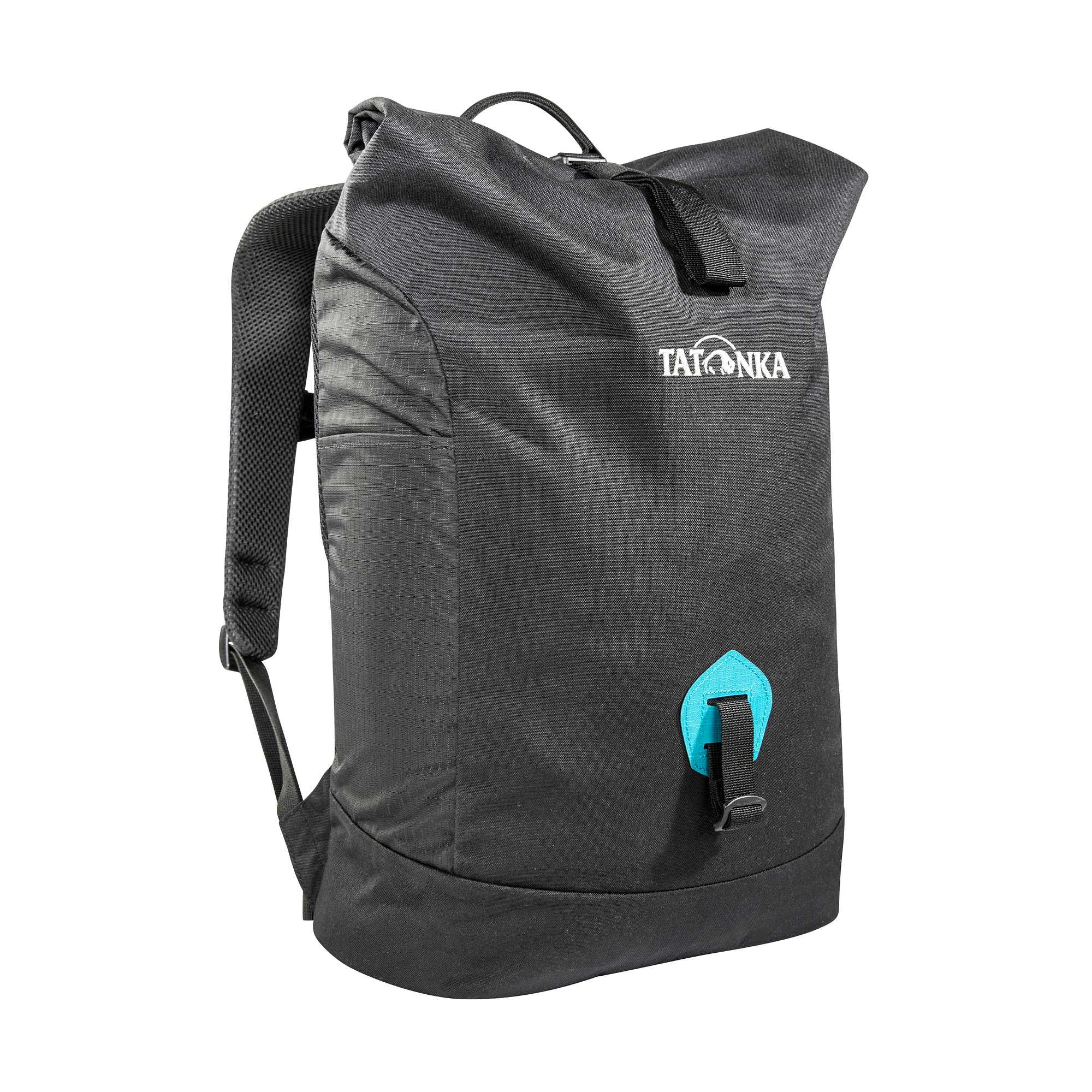 Tatonka Grip Rolltop Pack S black schwarz Tagesrucksäcke - Ansicht seitlich-vorne Tasche, Rucksack, Tatonka Grip Rolltop Pack S black schwarz Tagesrucksäcke - Ansicht seitlich-vorne