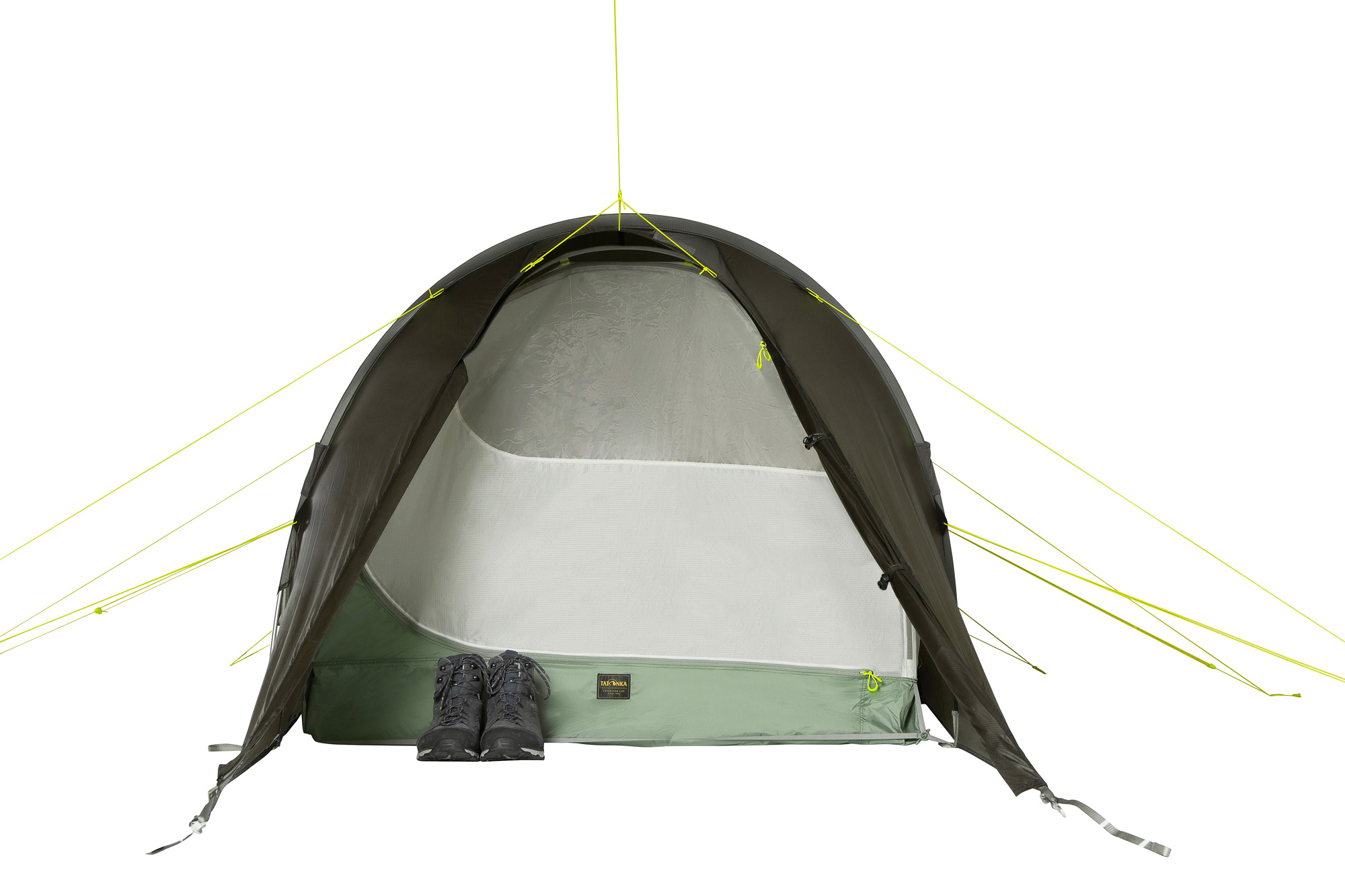 Tatonka Rokua 3 stone grey olive grau 3-Personen-Zelte - Detailansicht Zelt, Campen, Zelt in den Bergen, Im Freien, Schuh, Tatonka Rokua 3 stone grey olive grau 3-Personen-Zelte - Detailansicht